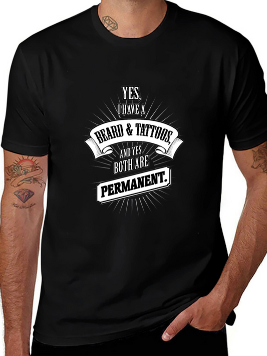 Beard & Tattoos Graphic Tee - Black
