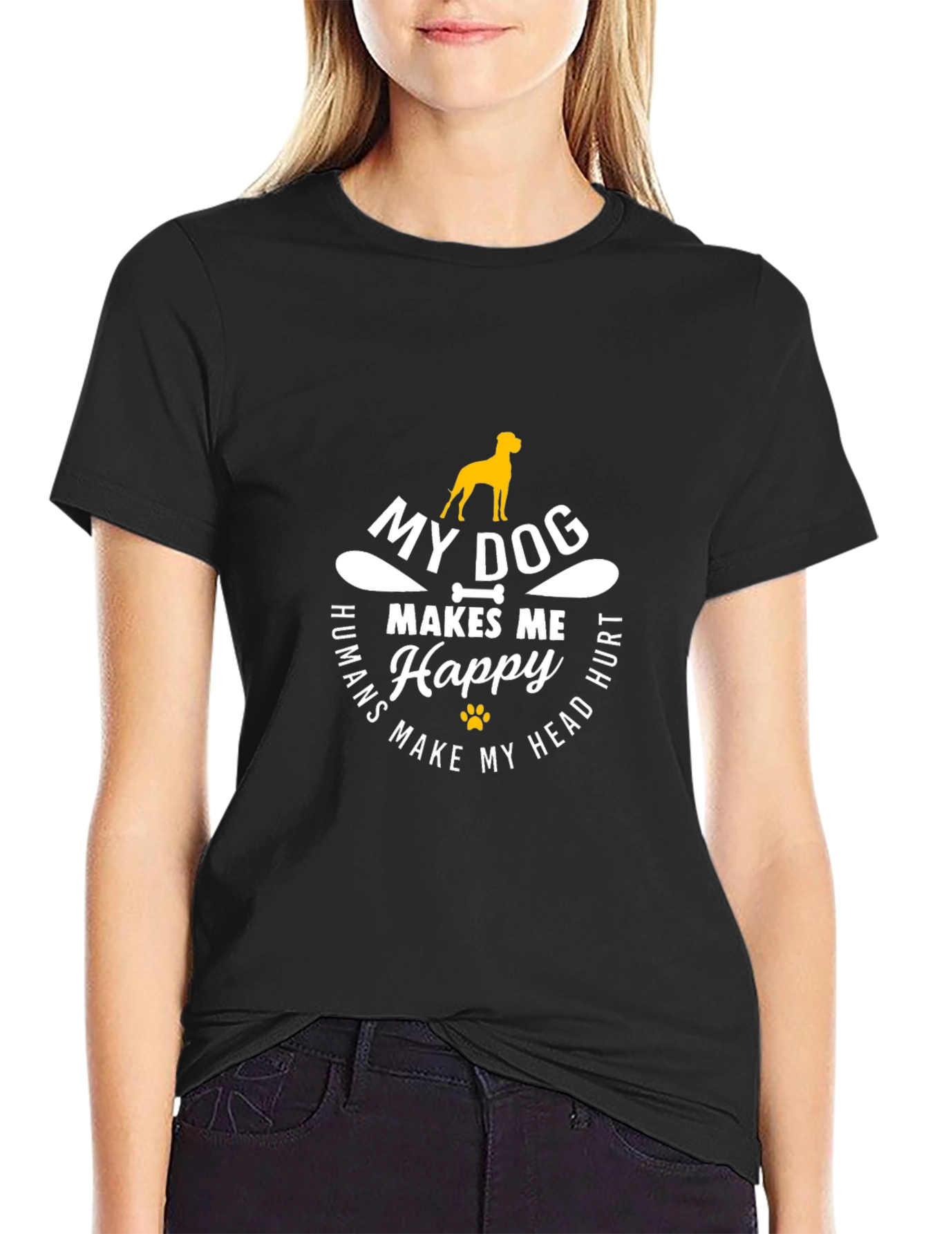 My Dog Makes Me Happy Graphic T-Shirt