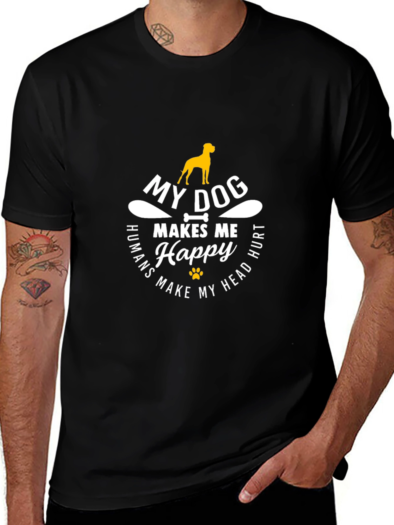 My Dog Makes Me Happy Graphic T-Shirt