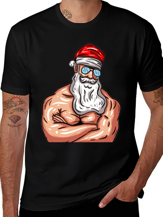 Muscle Santa Graphic T-Shirt