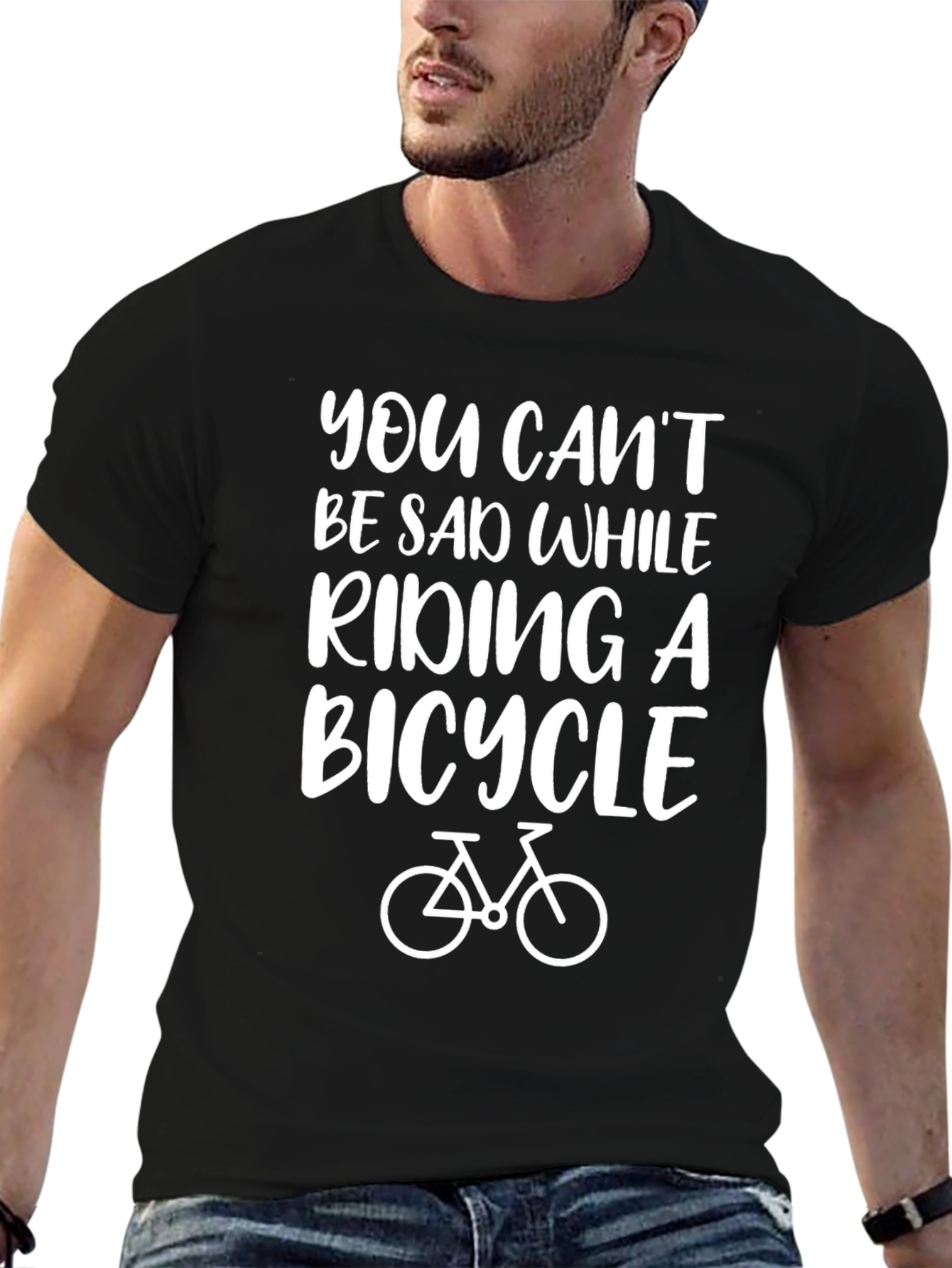 You Cant Be Sad While Riding a Bicycle T-Shirt