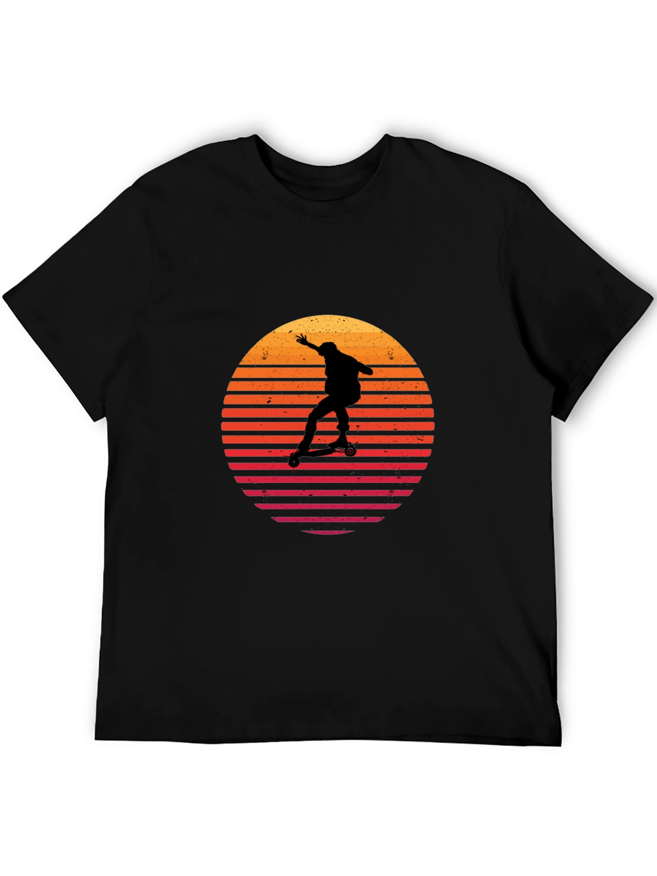 Retro Sunset Skateboarder Graphic Tee