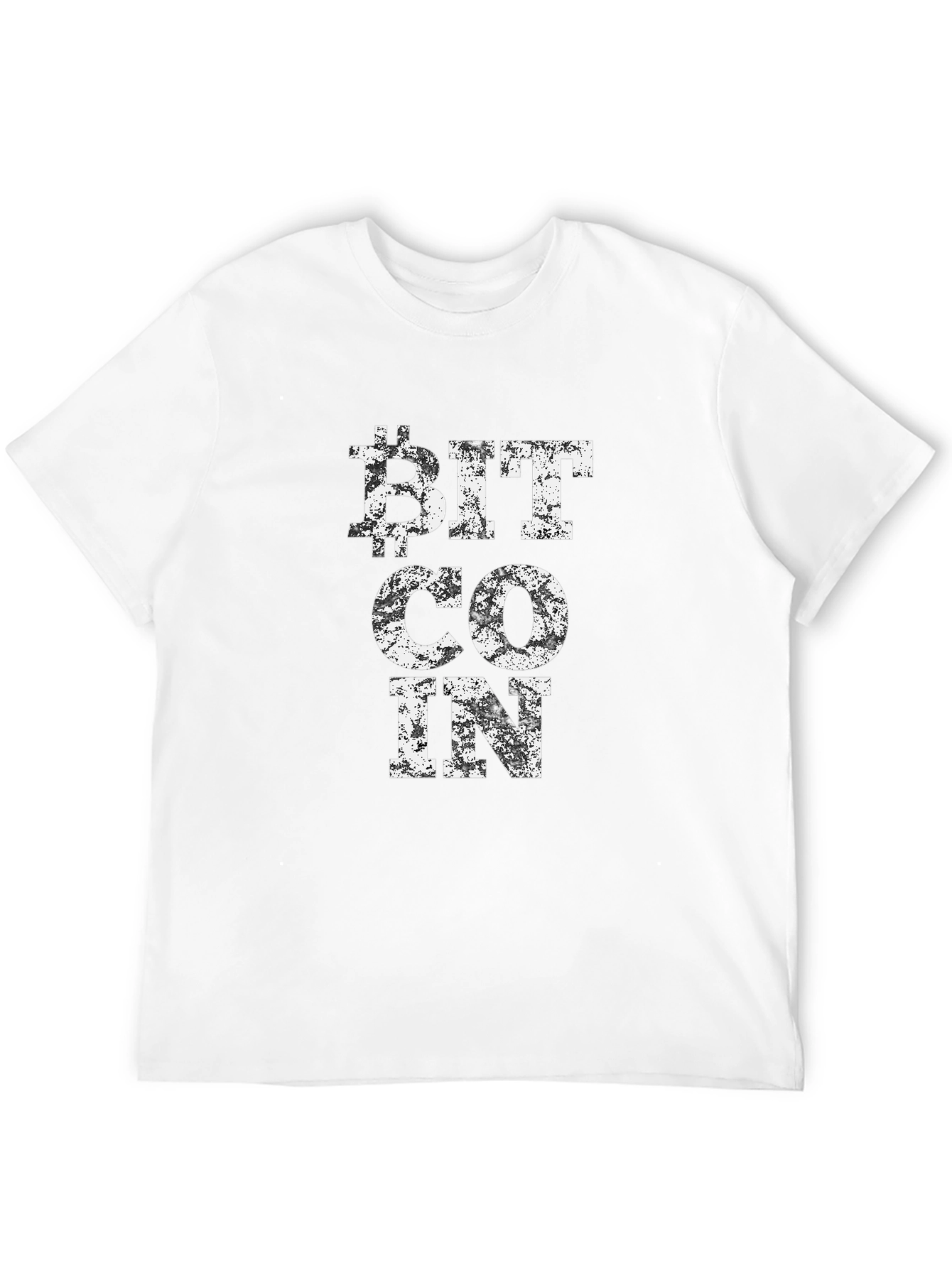 Bitcoin Distressed Print Black T-Shirt