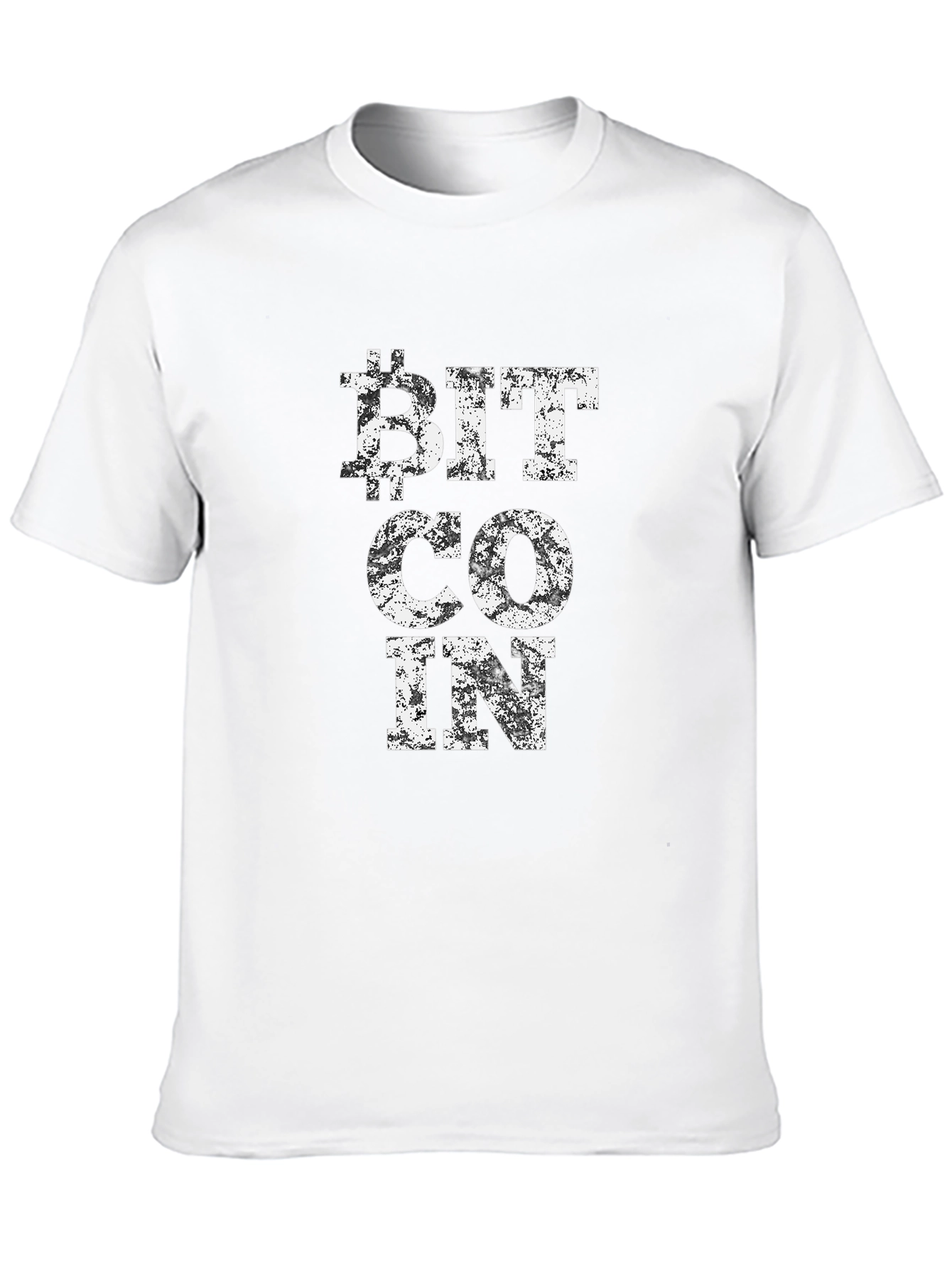 Bitcoin Distressed Print Black T-Shirt