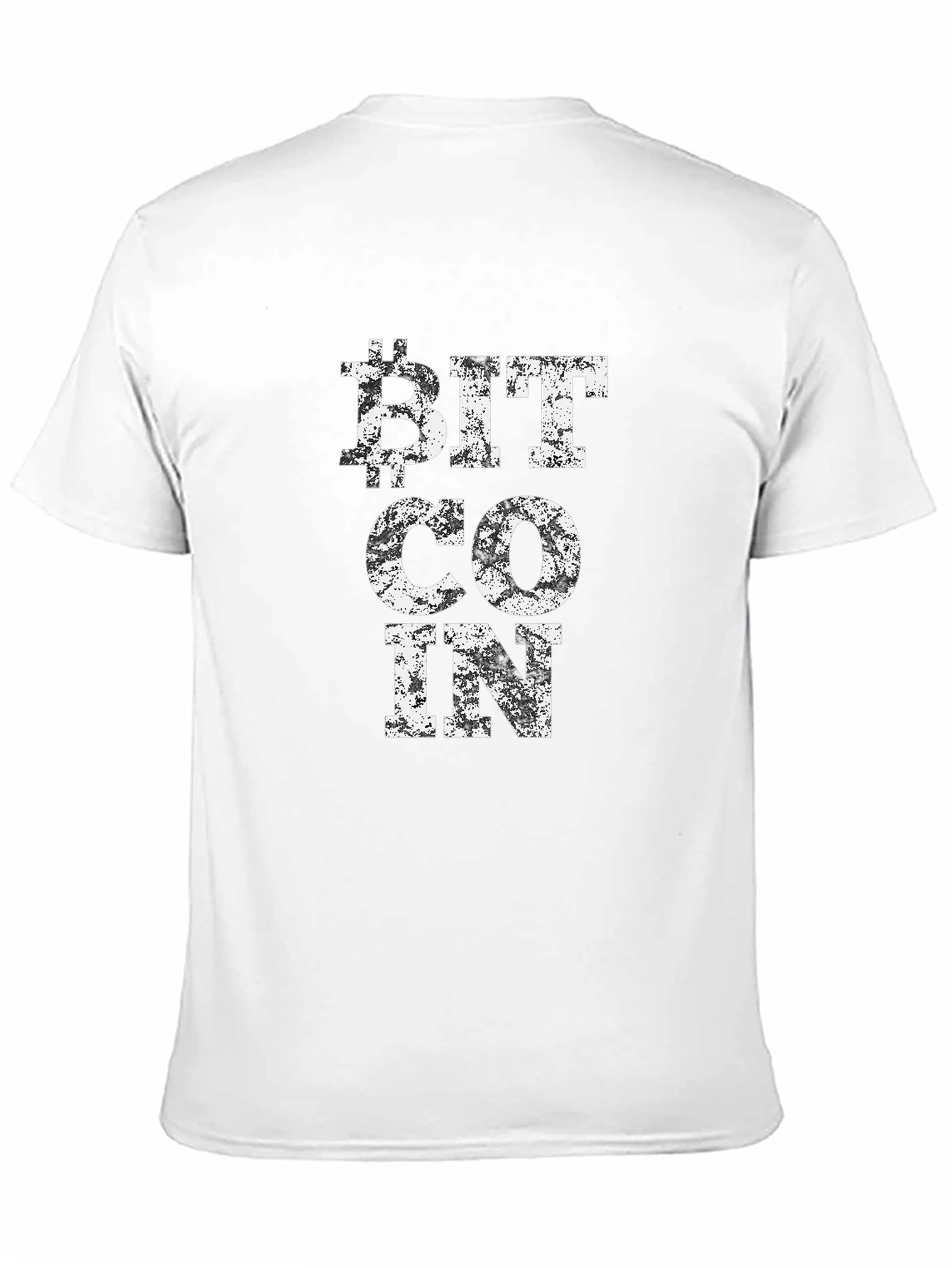 Bitcoin Distressed Print Black T-Shirt