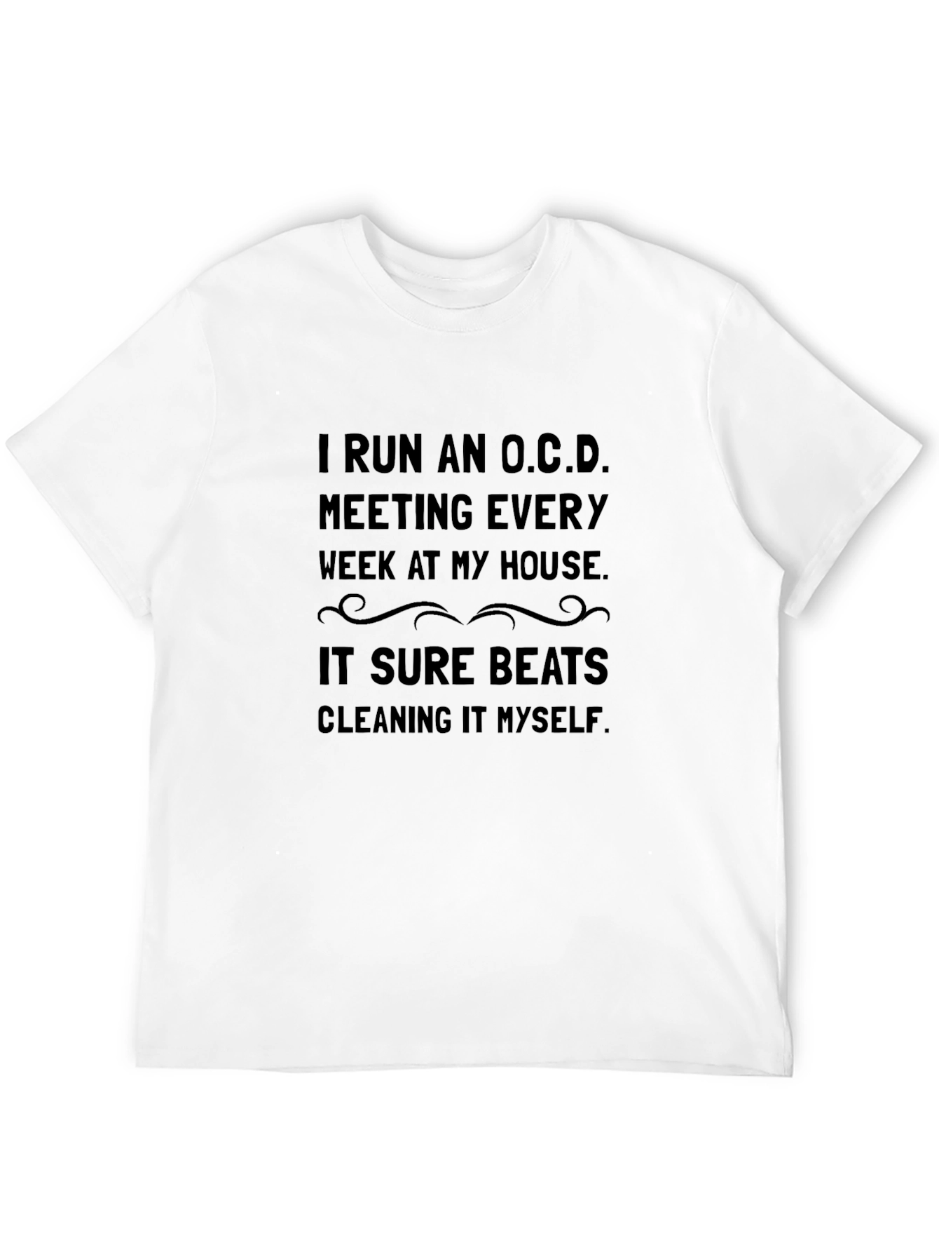 Funny OCD Cleaning Black T-Shirt