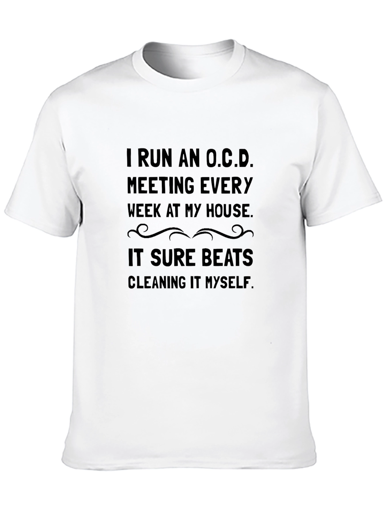 Funny OCD Cleaning Black T-Shirt