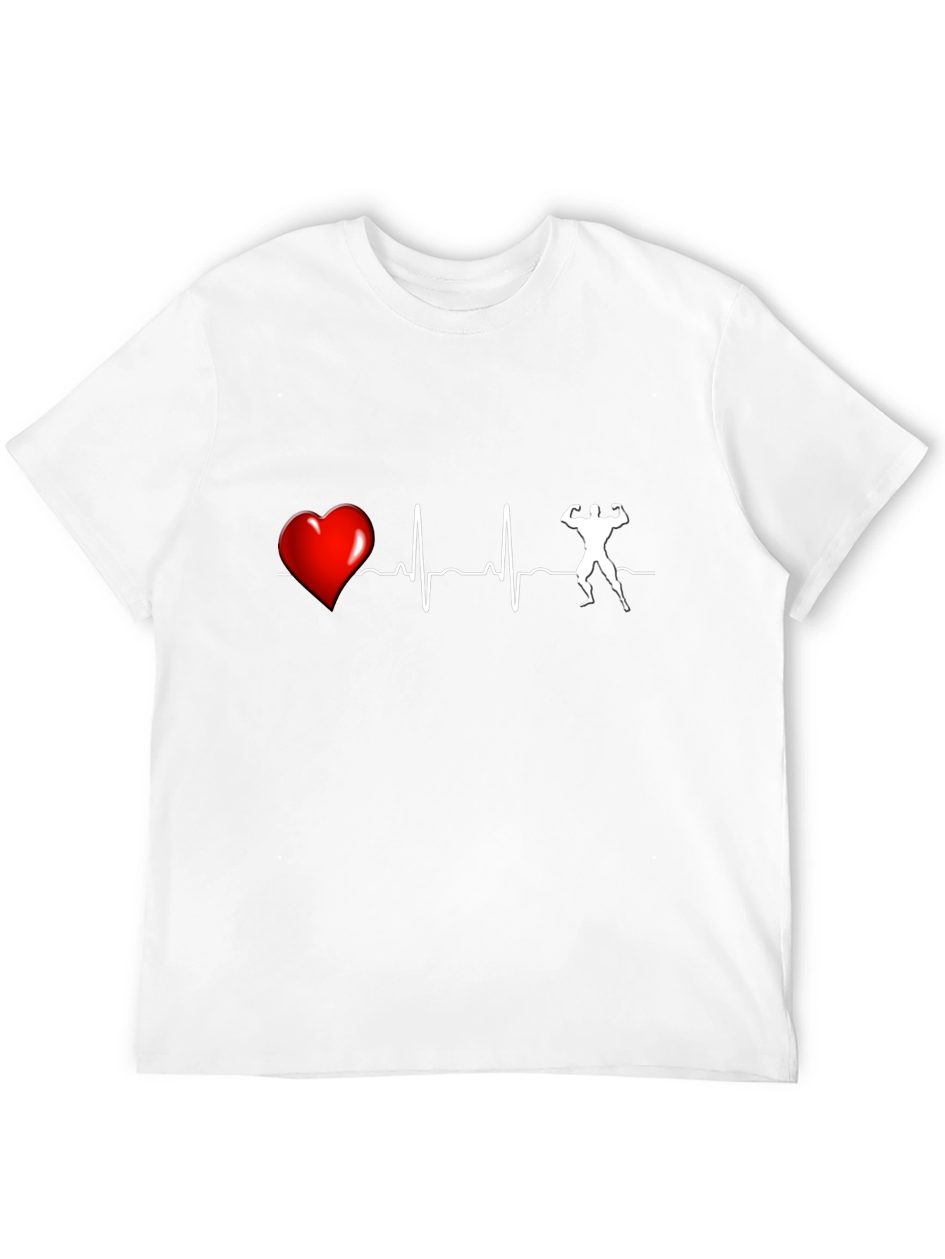 Heartbeat Bodybuilding T-Shirt - Black
