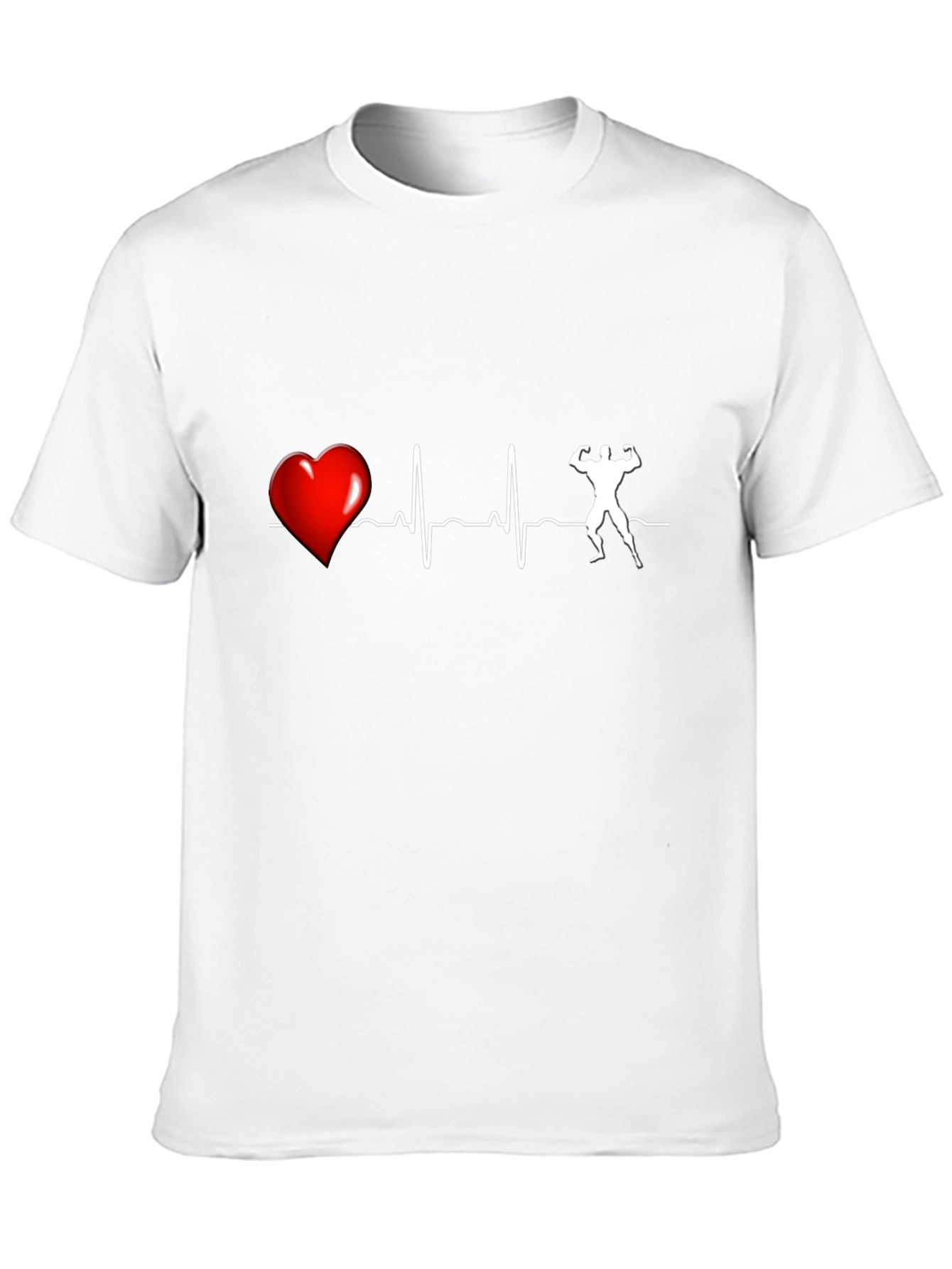 Heartbeat Bodybuilding T-Shirt - Black