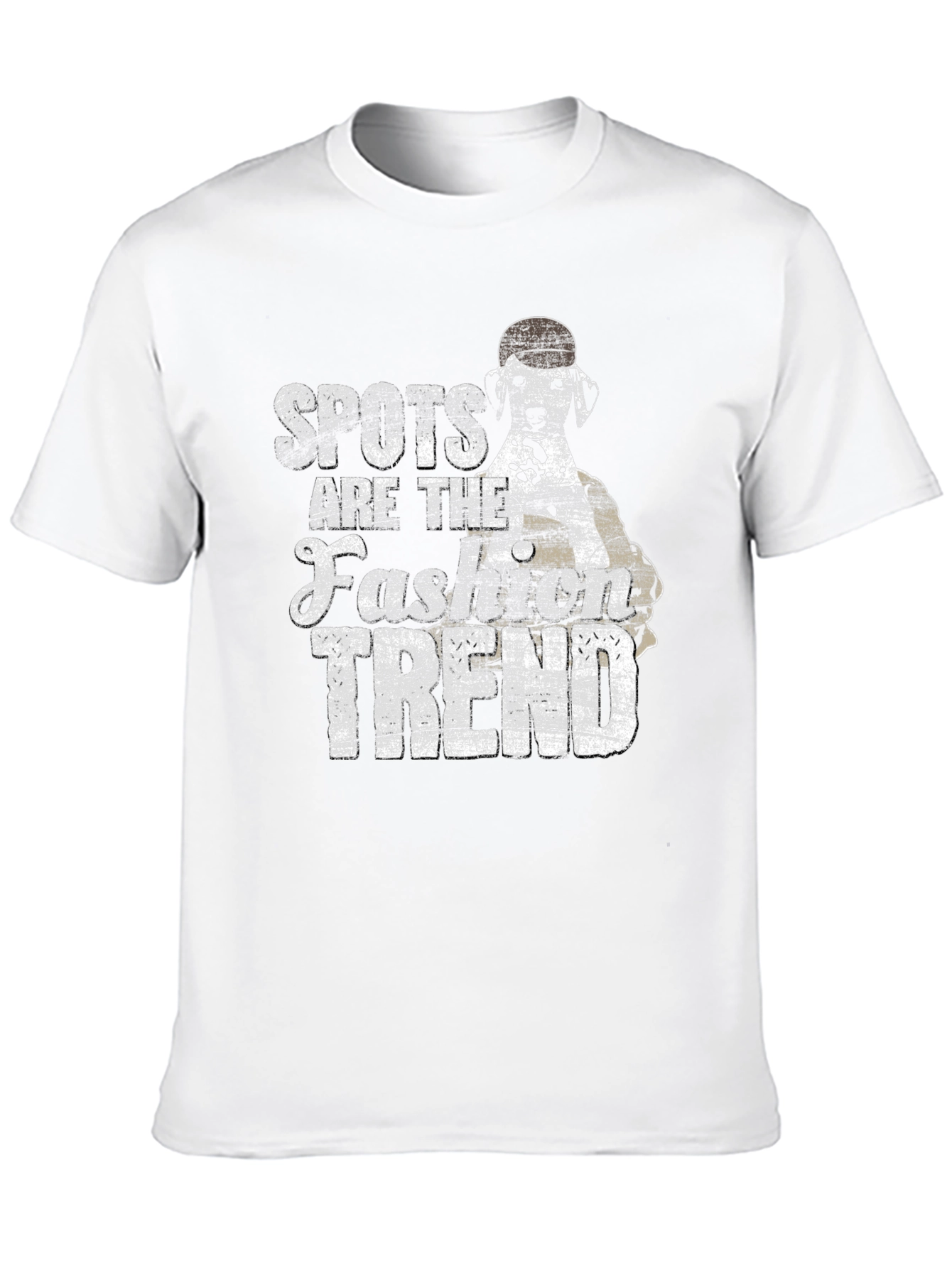 Spots Fashion Trend Black Cotton Graphic T-Shirt