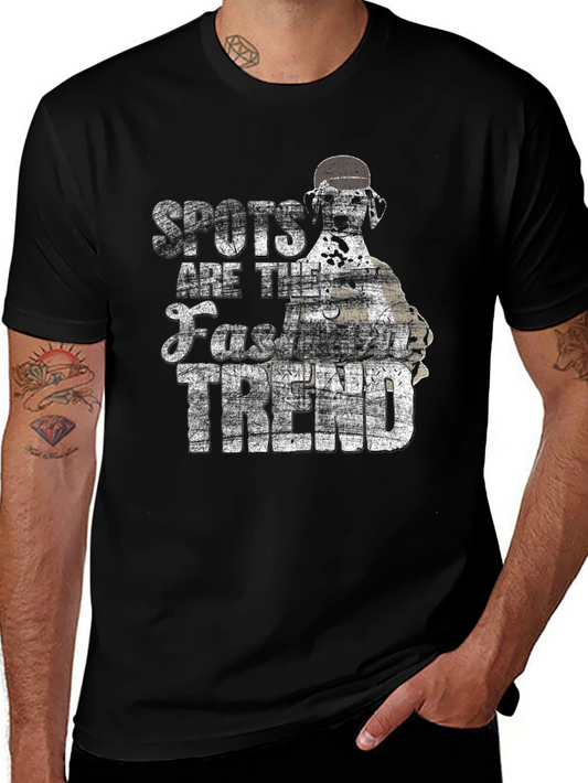 Spots Fashion Trend Black Cotton Graphic T-Shirt