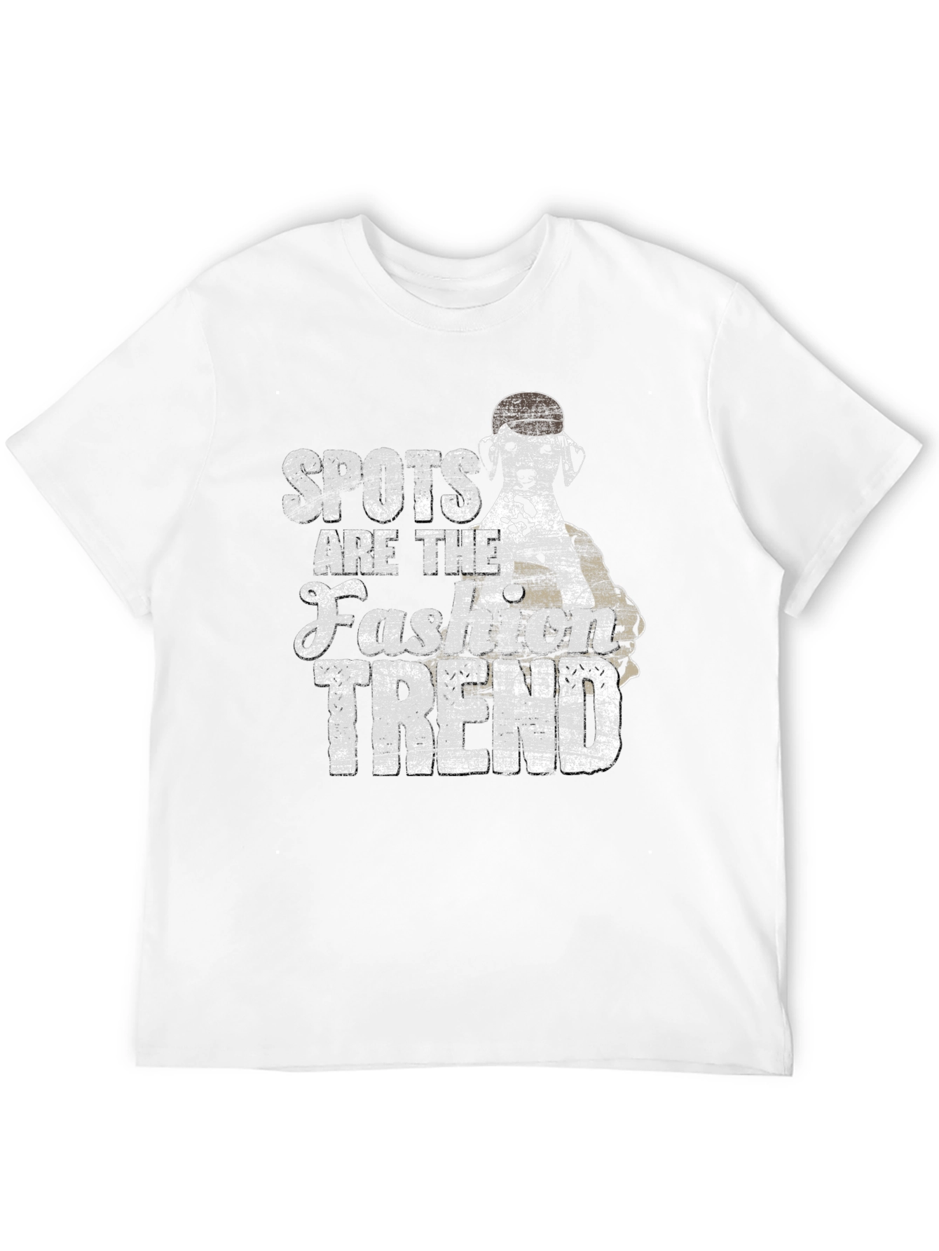 Spots Fashion Trend Black Cotton Graphic T-Shirt