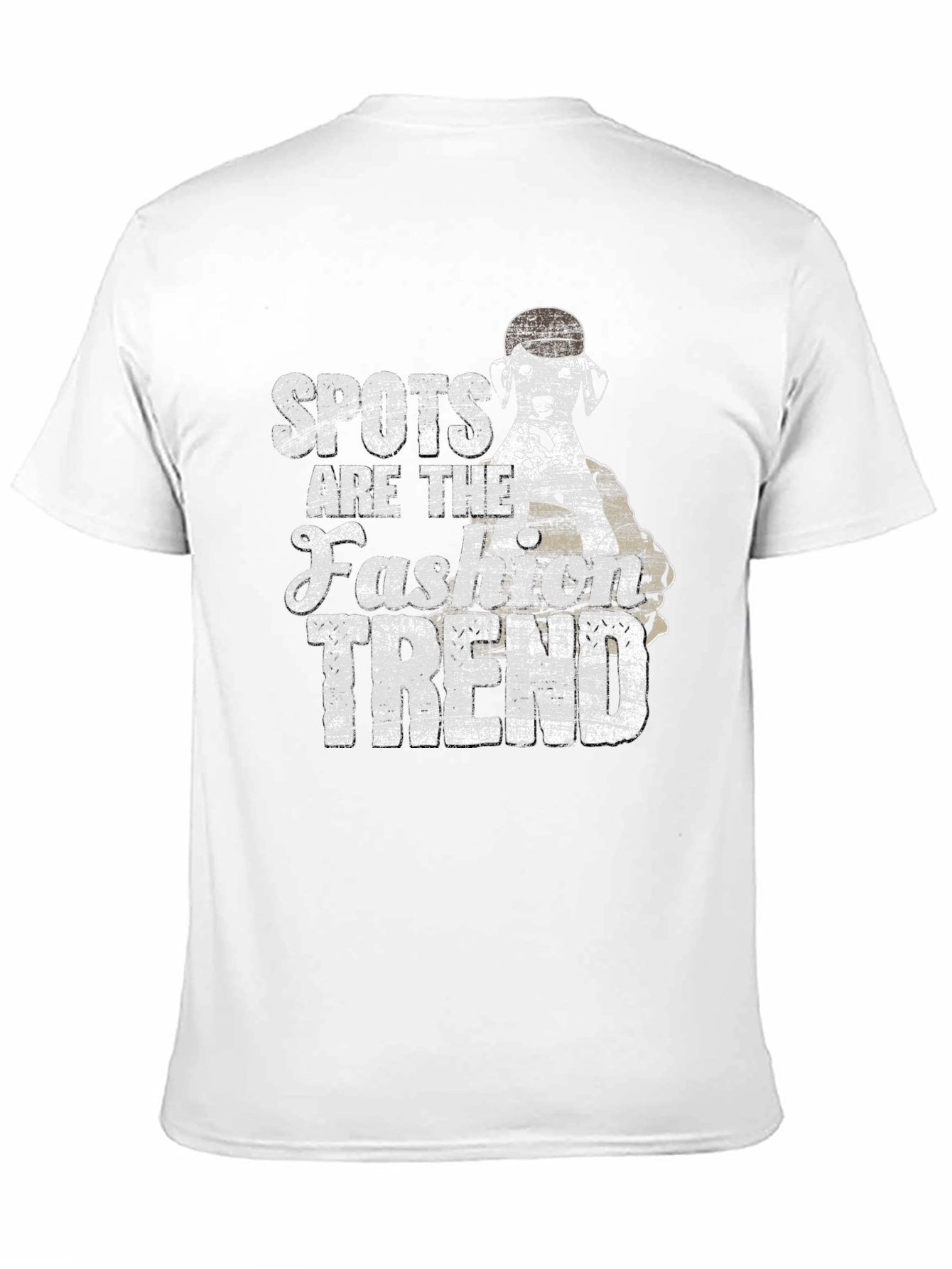 Spots Fashion Trend Black Cotton Graphic T-Shirt