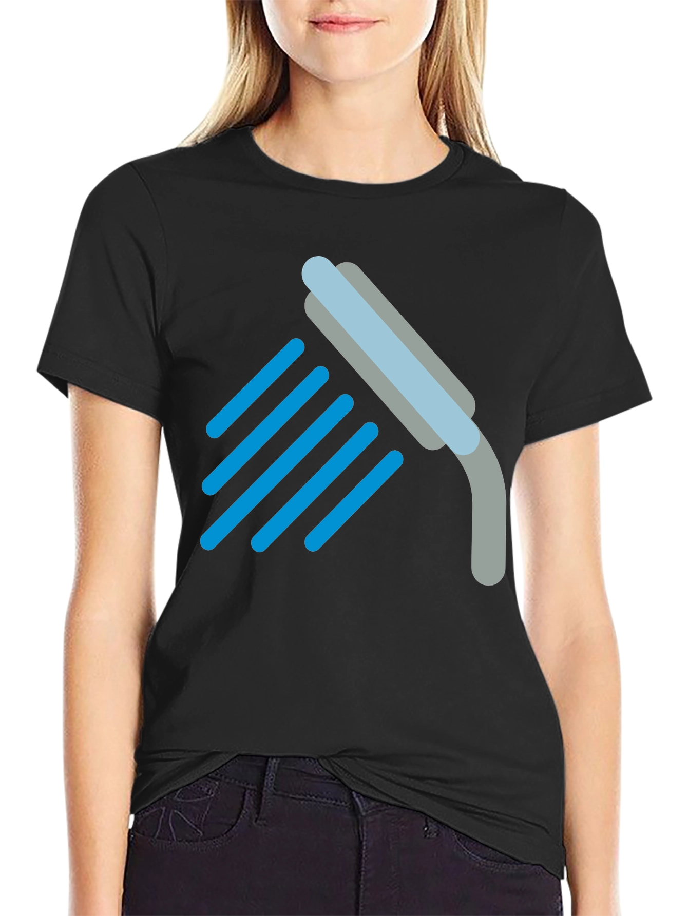 Shower Icon Black T-Shirt - Clean Comfort
