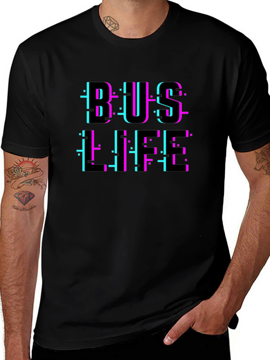 BUS LIFE Glitch Black T-Shirt