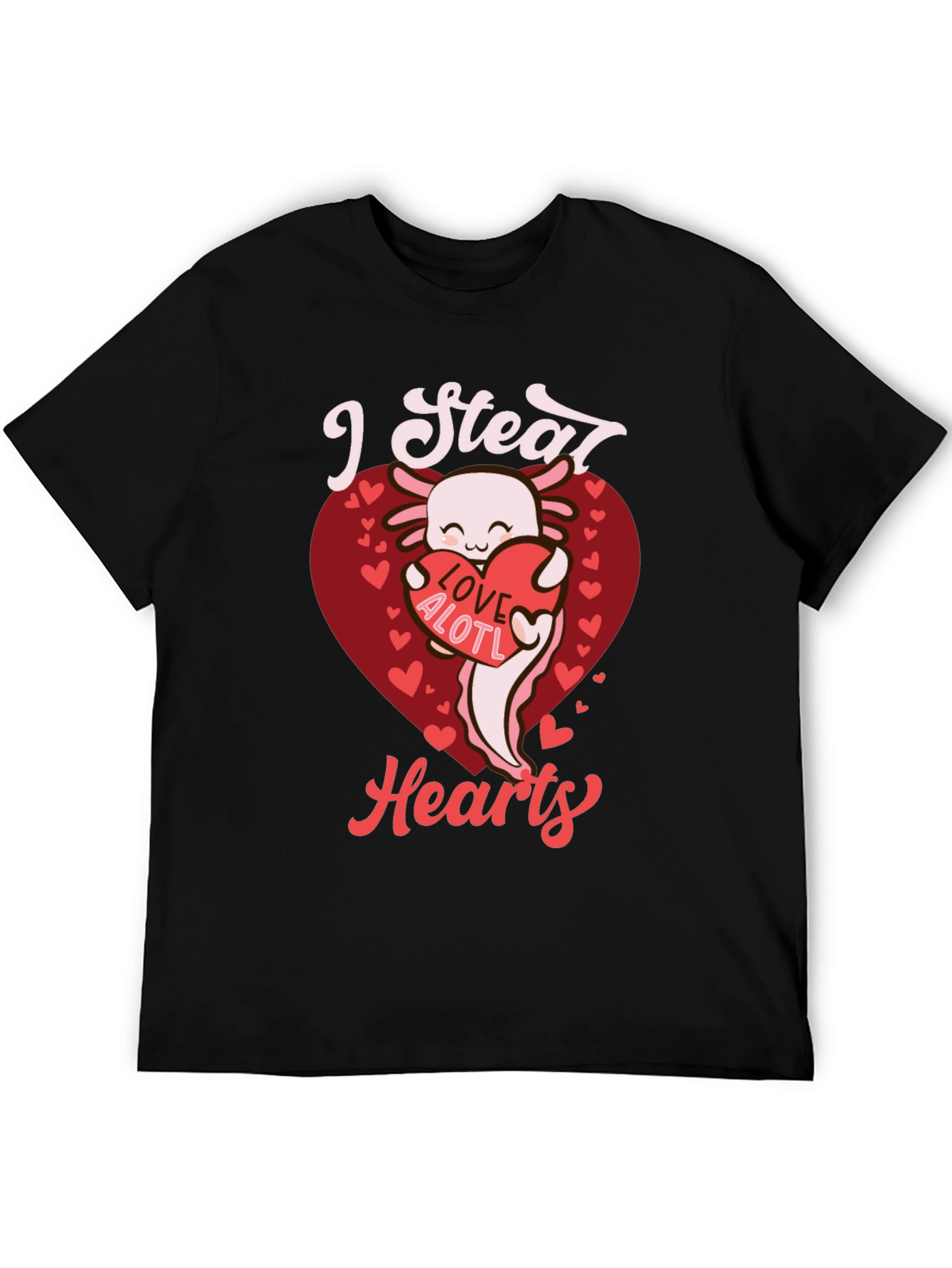 I Steal Hearts Axolotl Valentines Day Graphic Tee