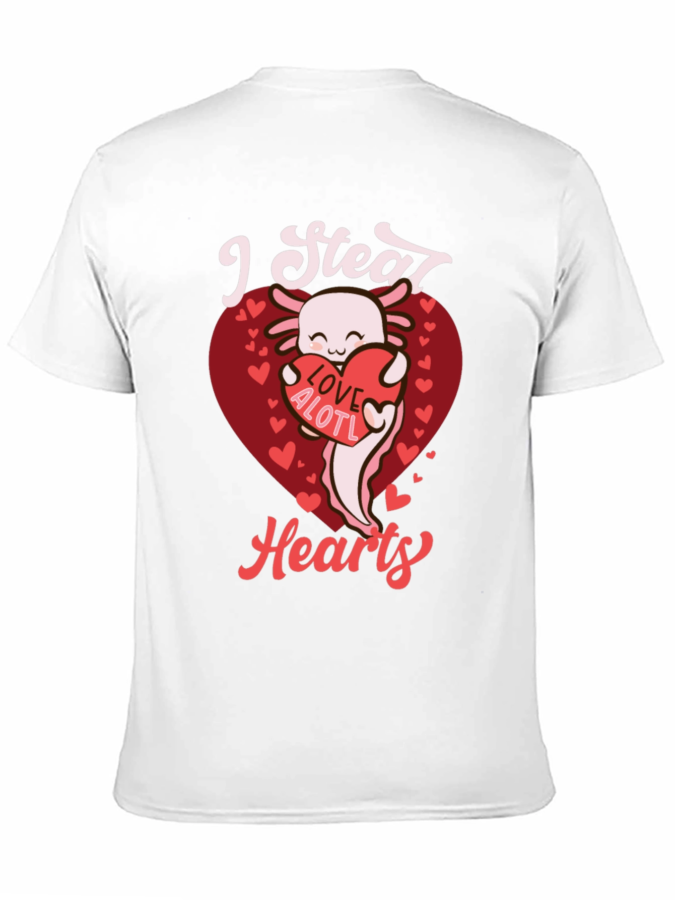 I Steal Hearts Axolotl Valentines Day Graphic Tee