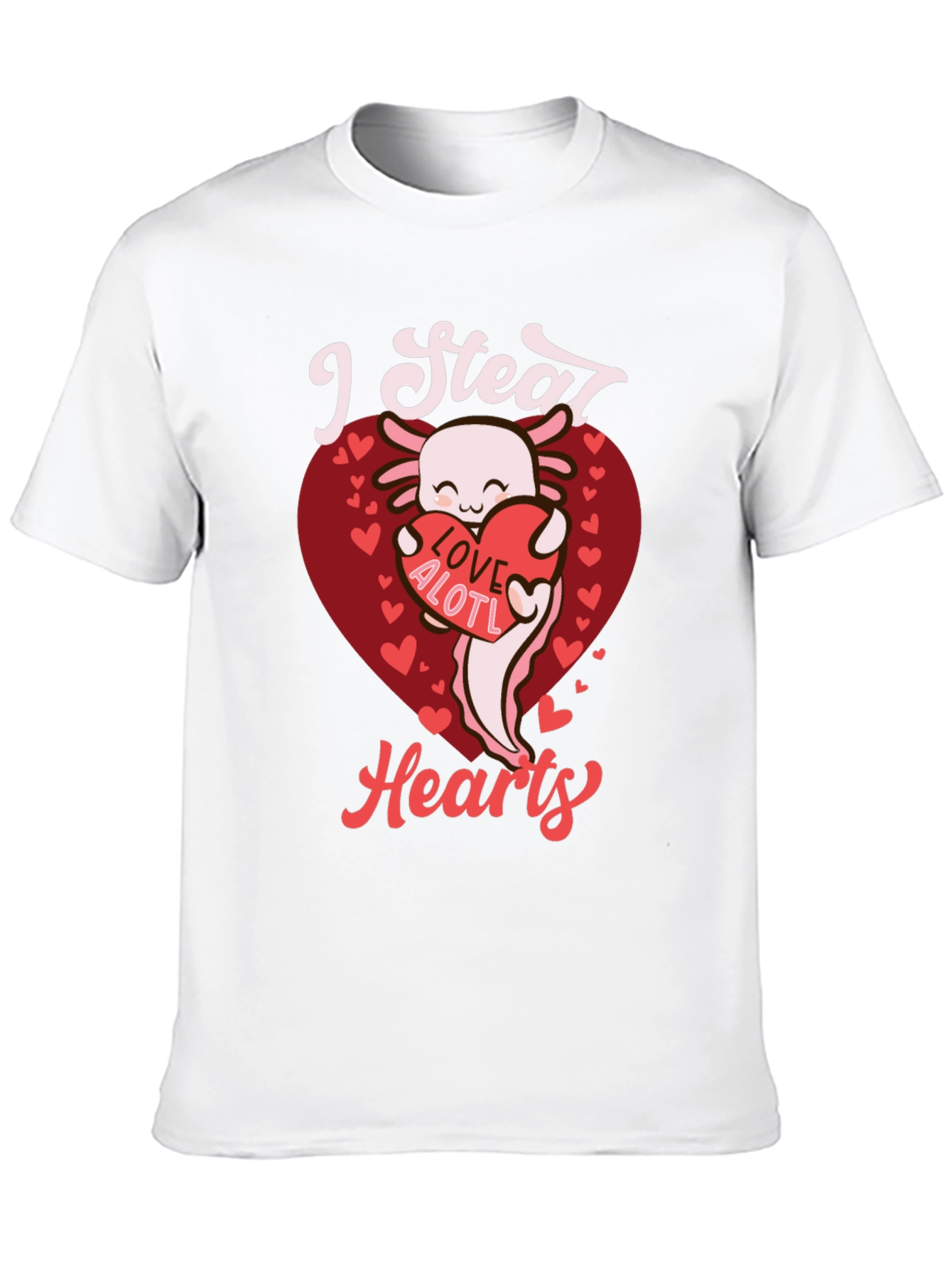 I Steal Hearts Axolotl Valentines Day Graphic Tee