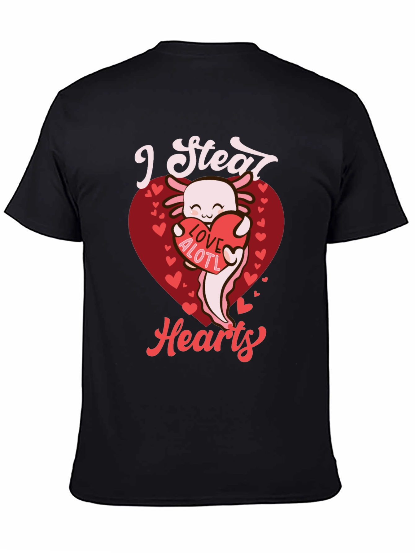 I Steal Hearts Axolotl Valentines Day Graphic Tee