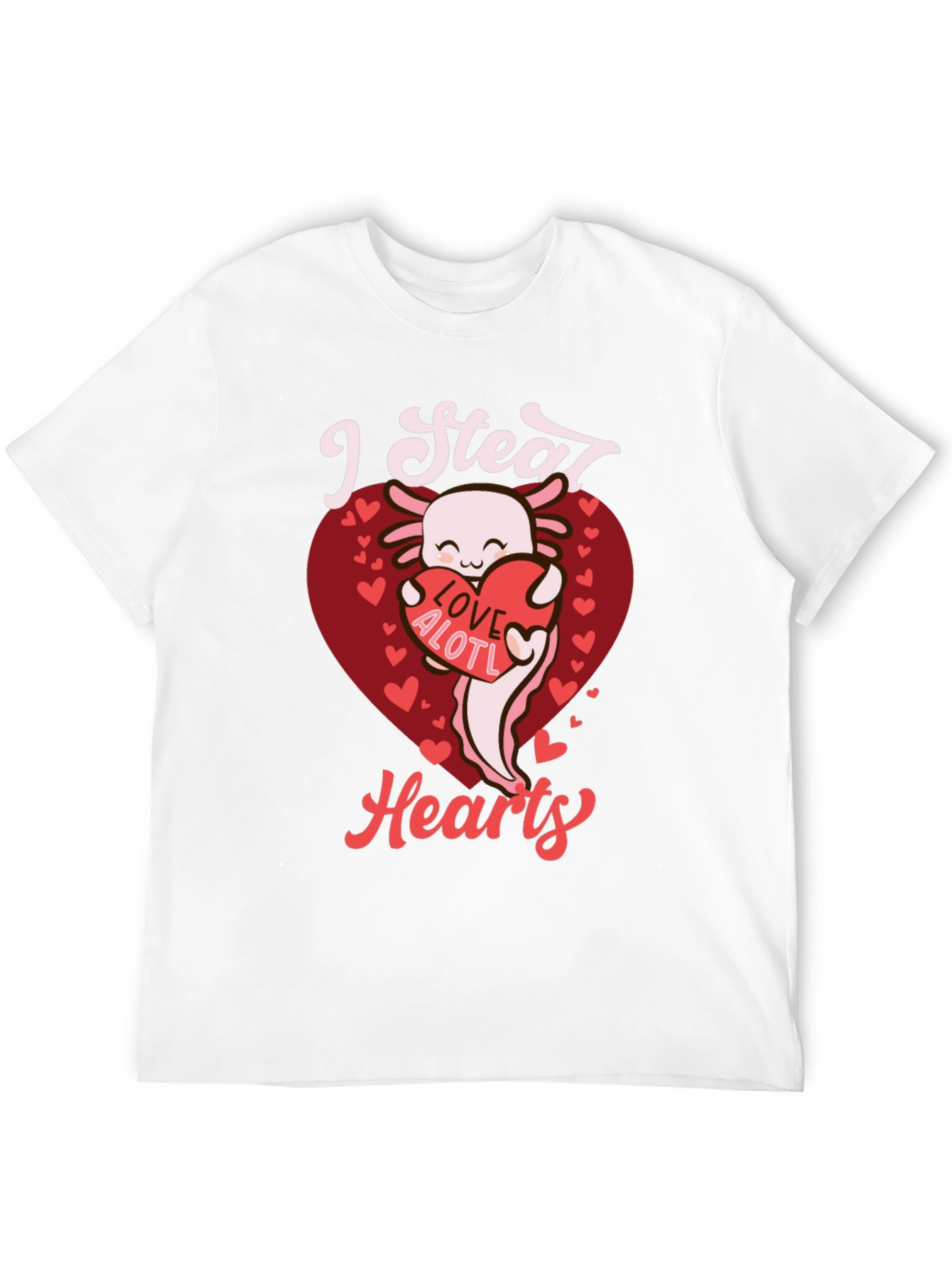 I Steal Hearts Axolotl Valentines Day Graphic Tee