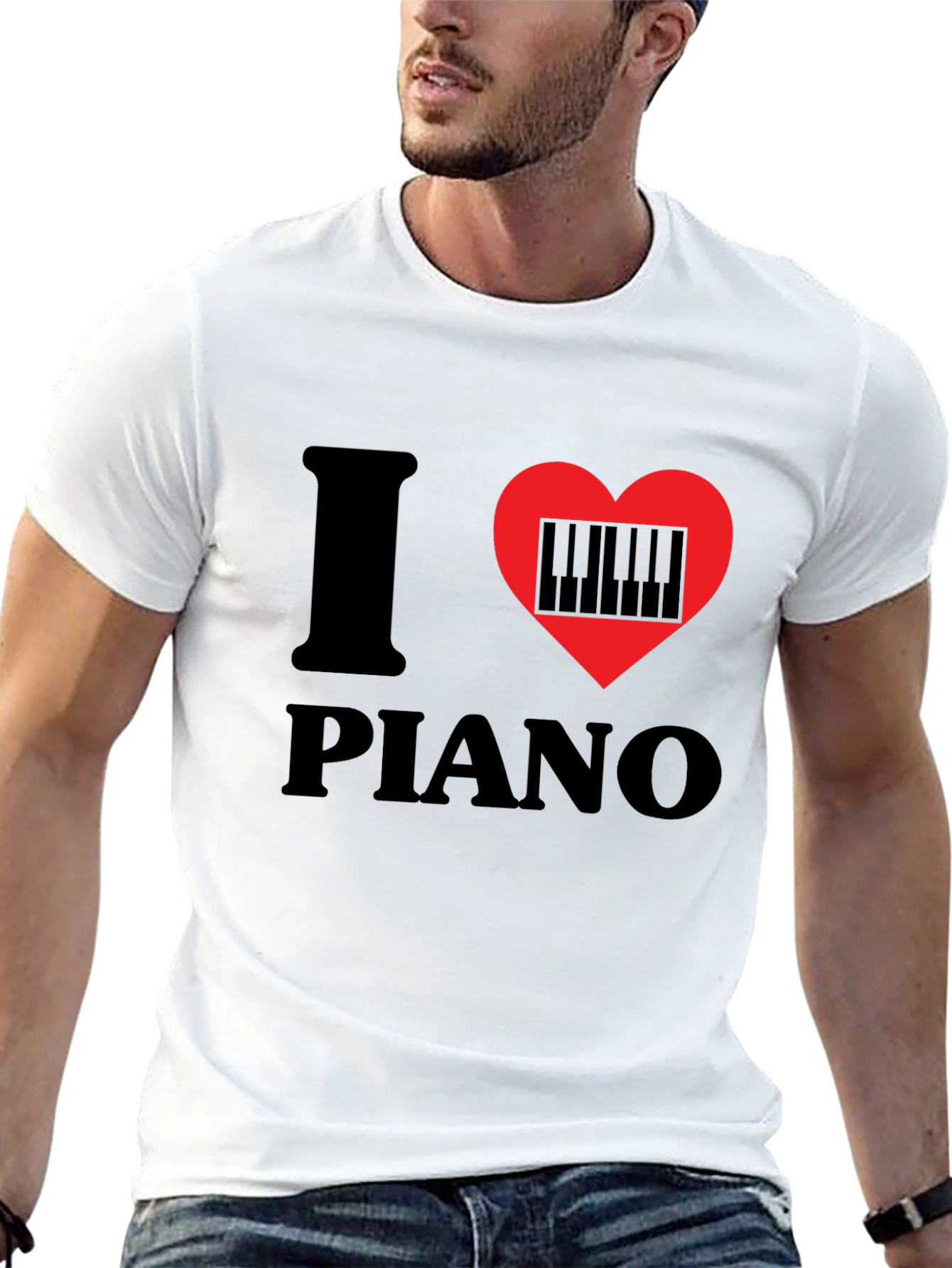 I Love Piano Graphic T-Shirt - Music Lover Tee