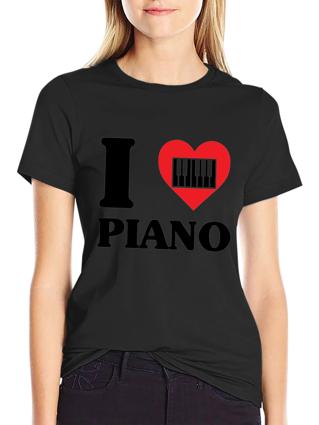 I Love Piano Graphic T-Shirt - Music Lover Tee