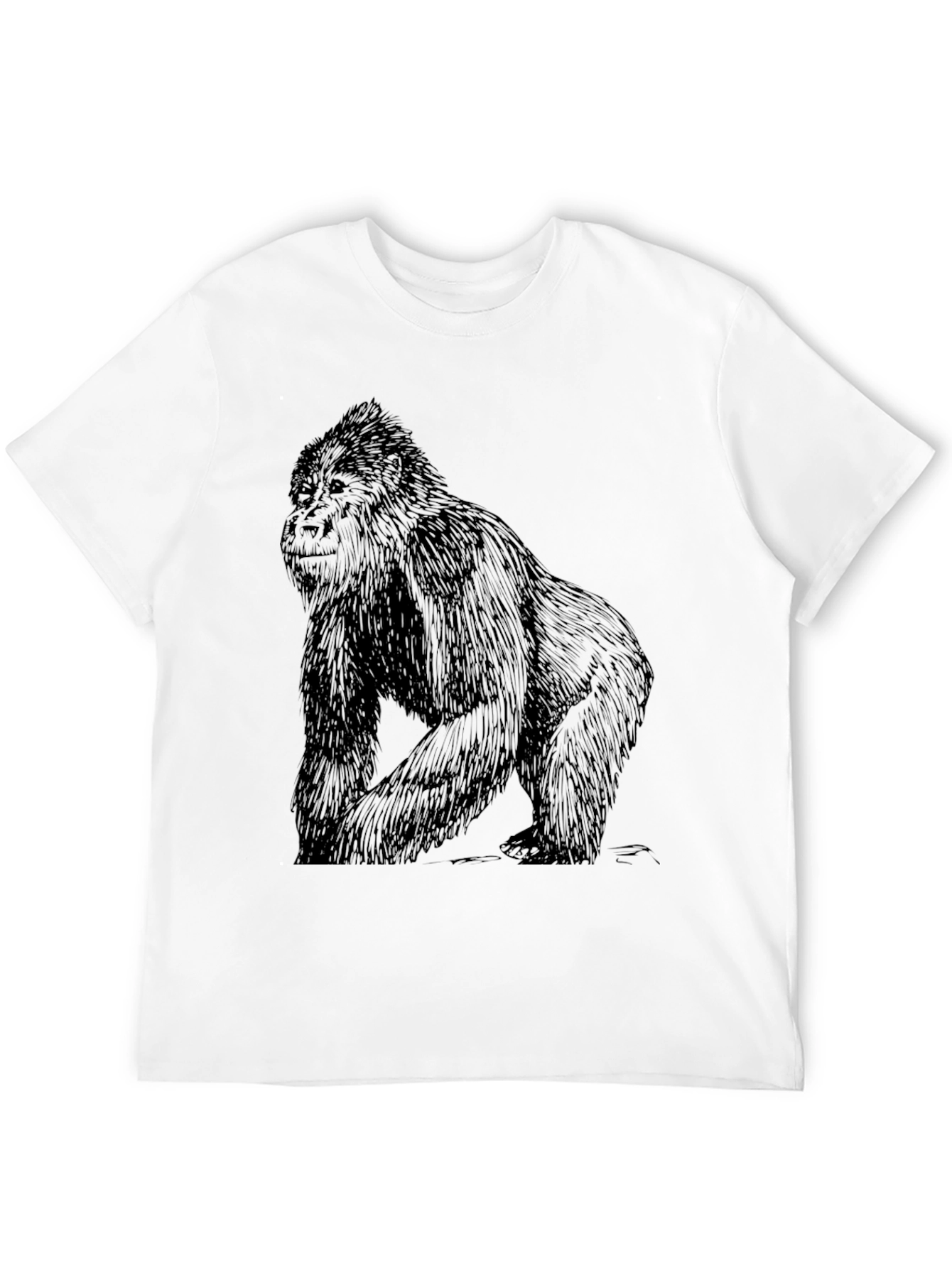 Cool Gorilla Graphic Print Black T-Shirt