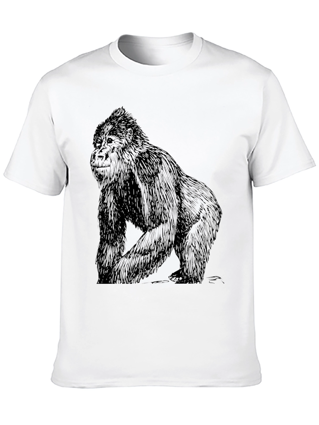 Cool Gorilla Graphic Print Black T-Shirt