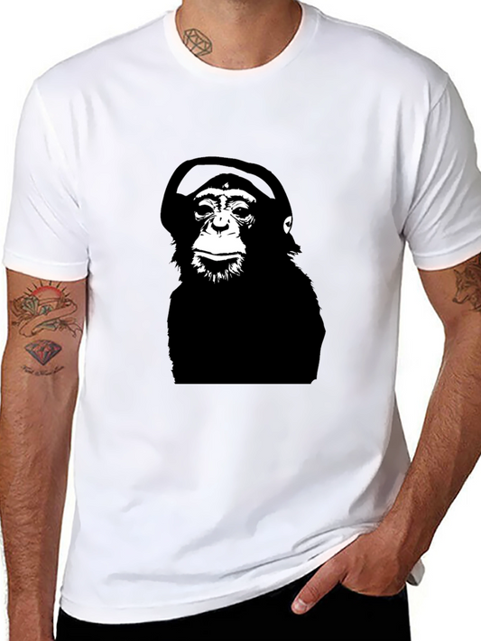 Chimpanzee Graphic T-Shirt - Cool DJ Monkey Tee