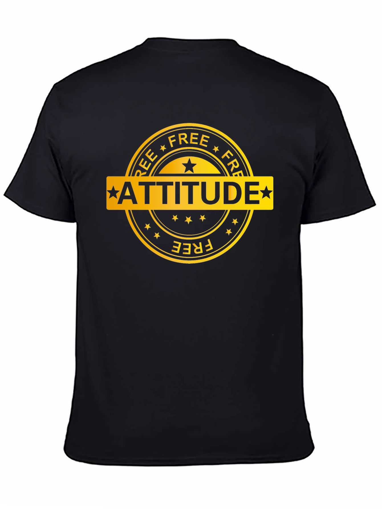Free Attitude Graphic Tee - Stylish Mens Black T-Shirt