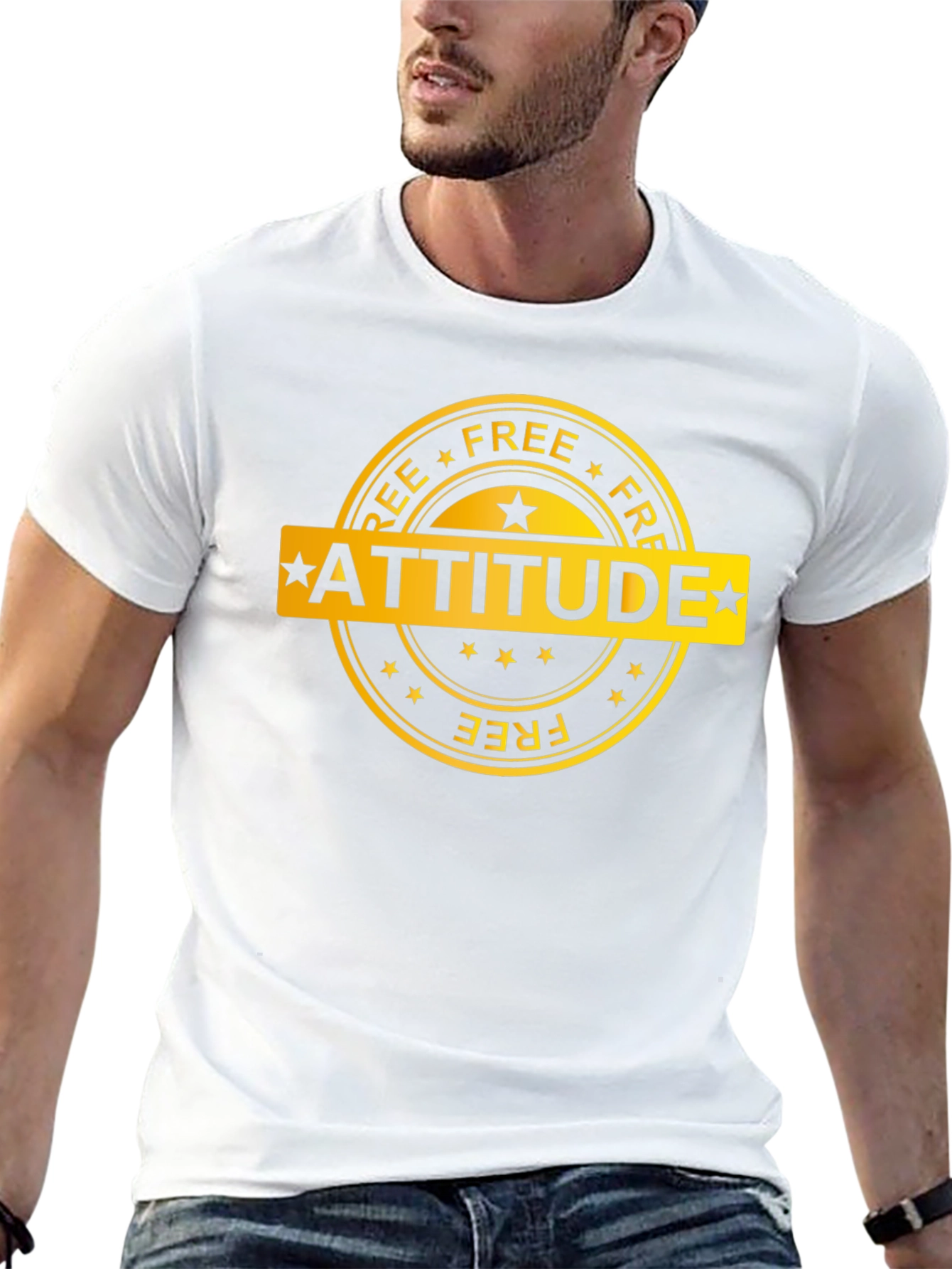 Free Attitude Graphic Tee - Stylish Mens Black T-Shirt