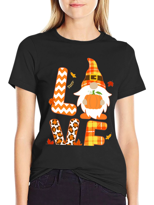 Fall Love Gnome T-Shirt Thanksgiving Tee