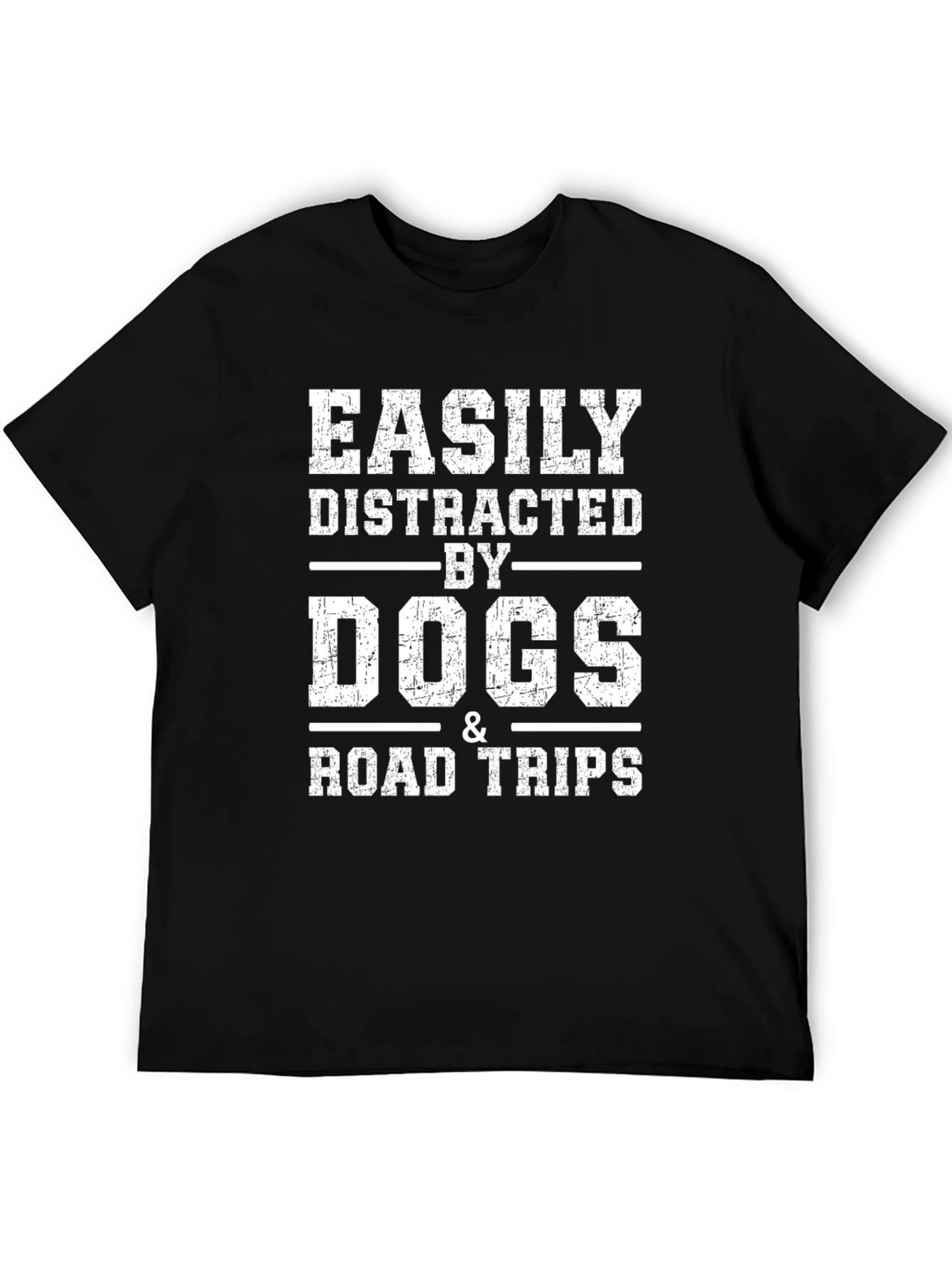 Easily Distracted By Dogs & Road Trips Graphic T-Shirt