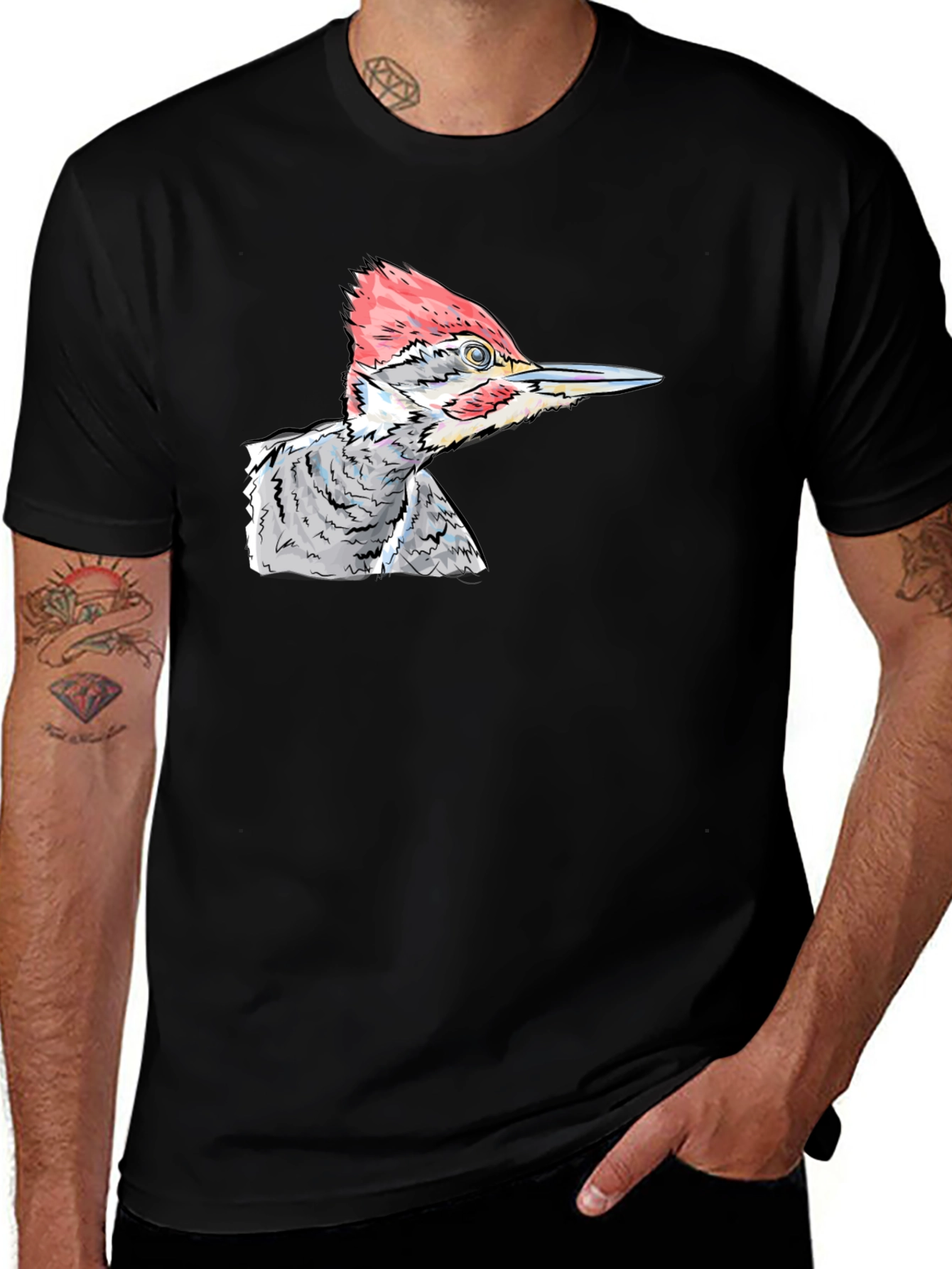 Woodpecker Graphic T-Shirt - Unique Bird Design