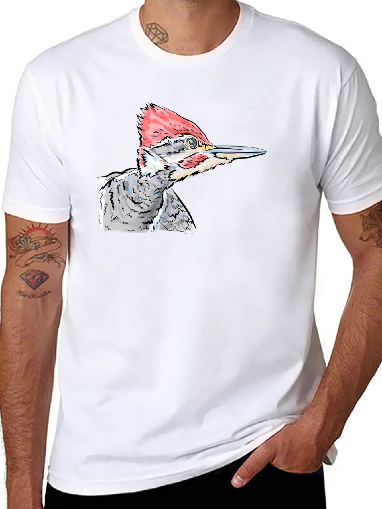 Woodpecker Graphic T-Shirt - Unique Bird Design