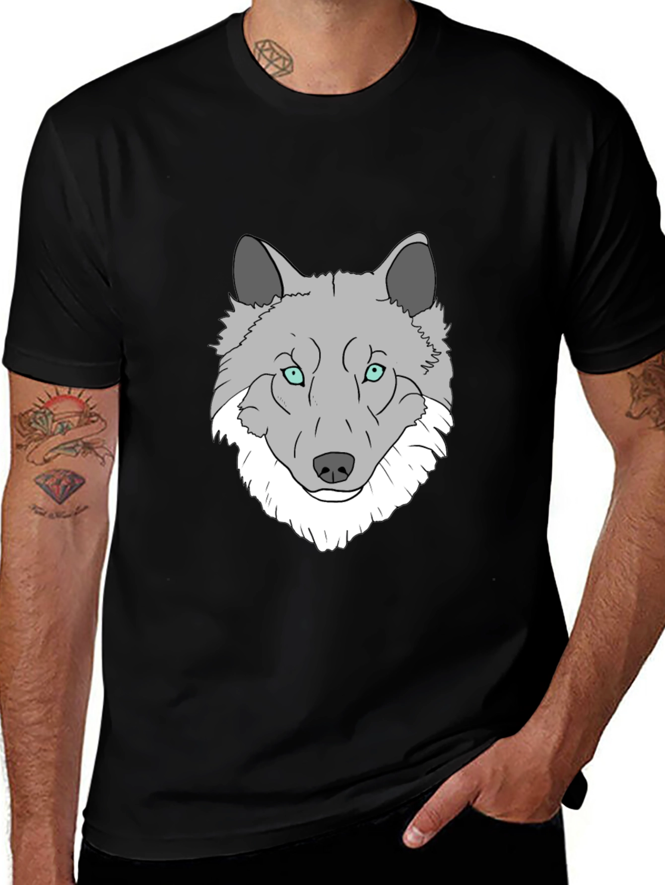 Wolf Graphic Print T-Shirt - Stylish Mens Tee