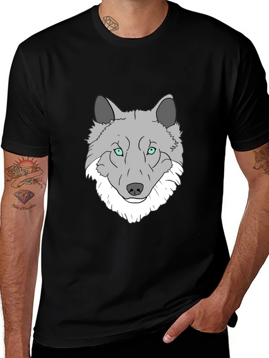 Wolf Graphic Print T-Shirt - Stylish Mens Tee