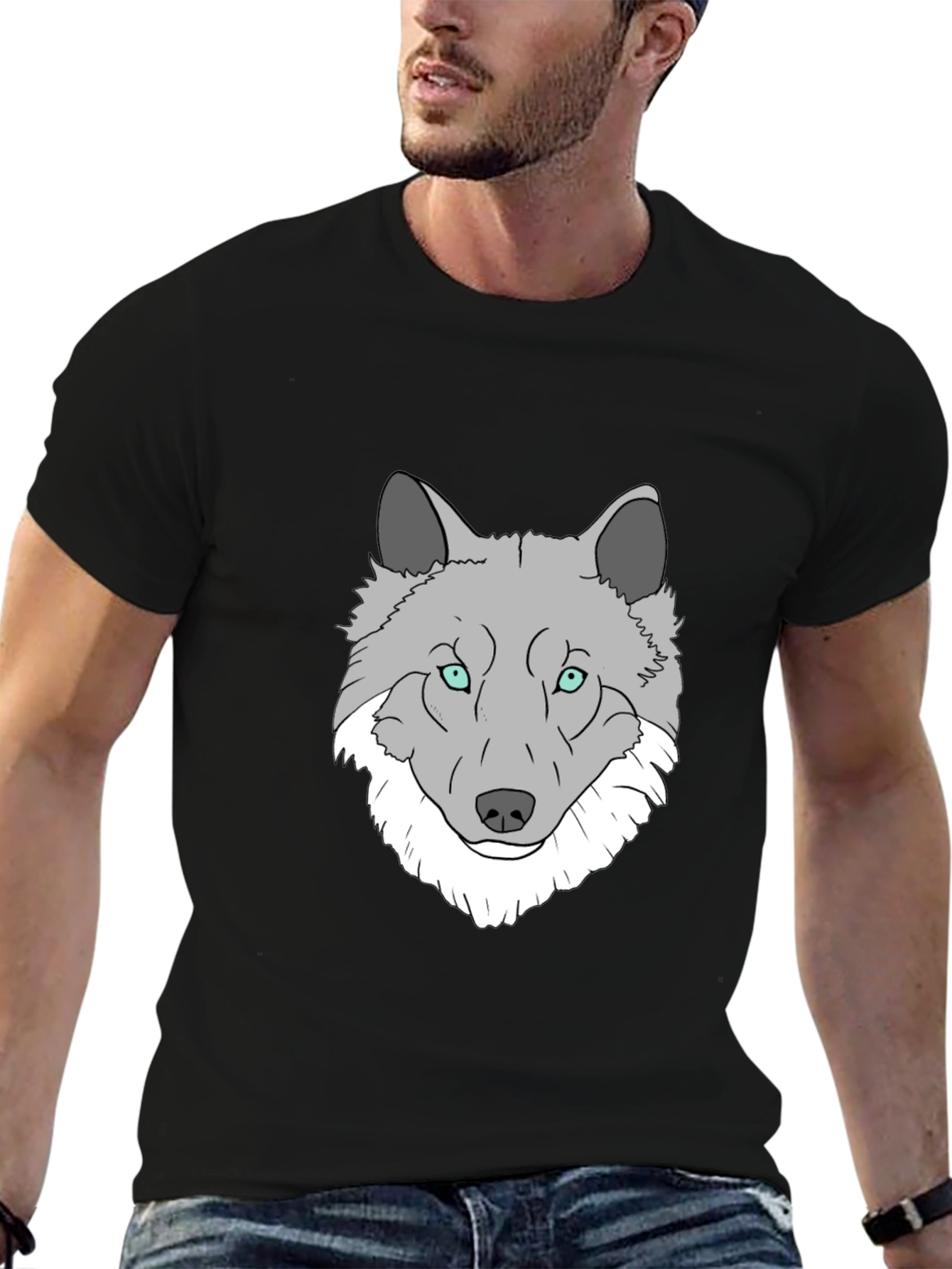 Wolf Graphic Print T-Shirt - Stylish Mens Tee