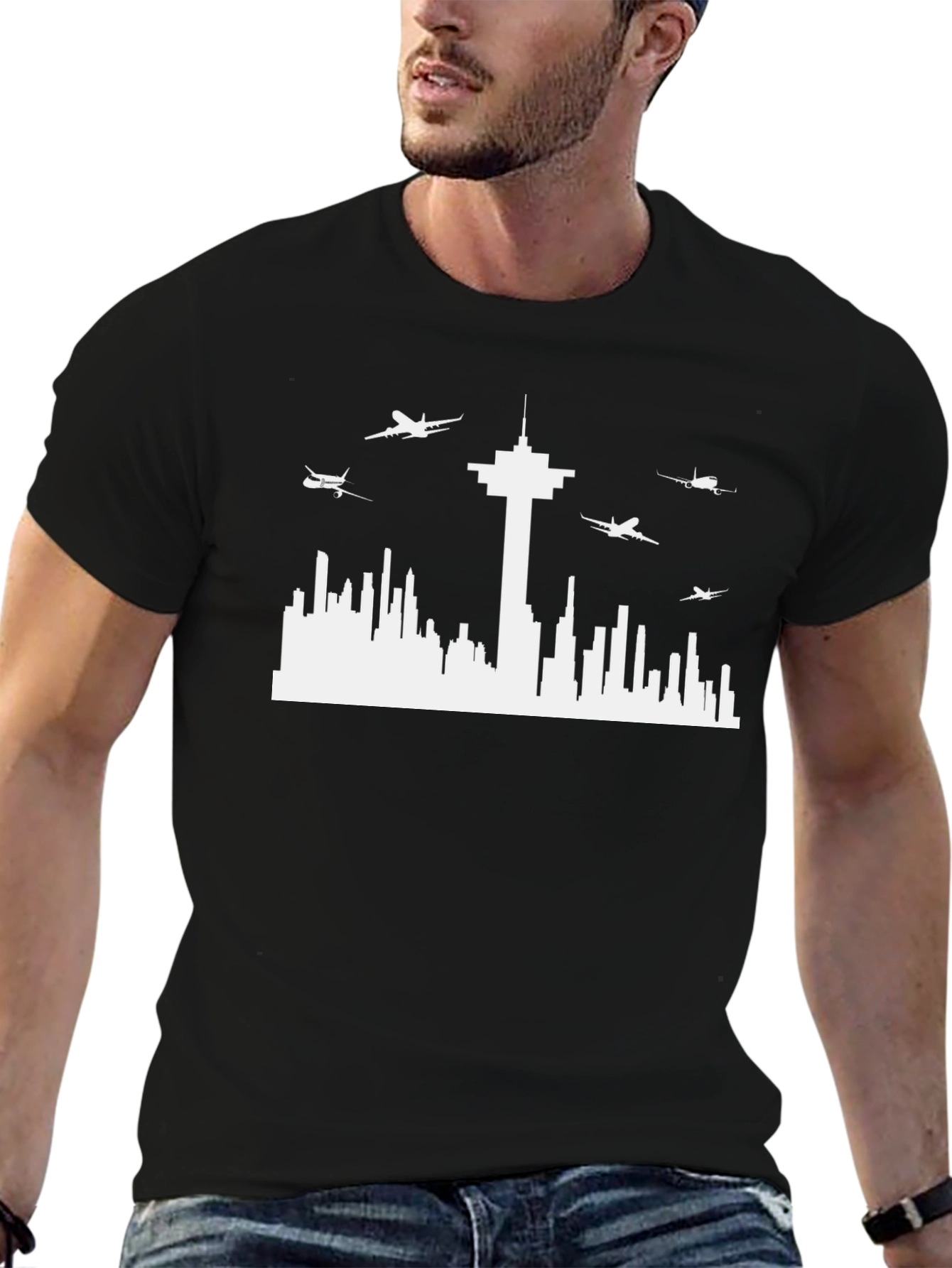 City Skyline Black Tee