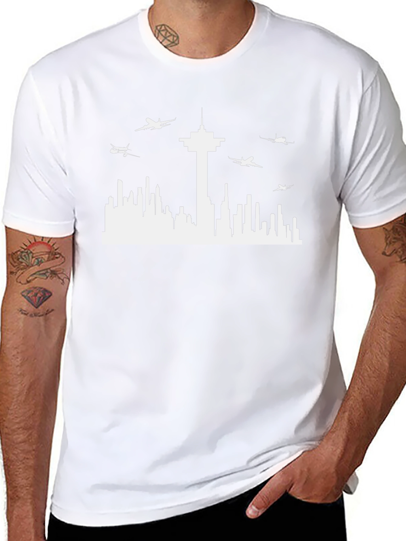 City Skyline Black Tee
