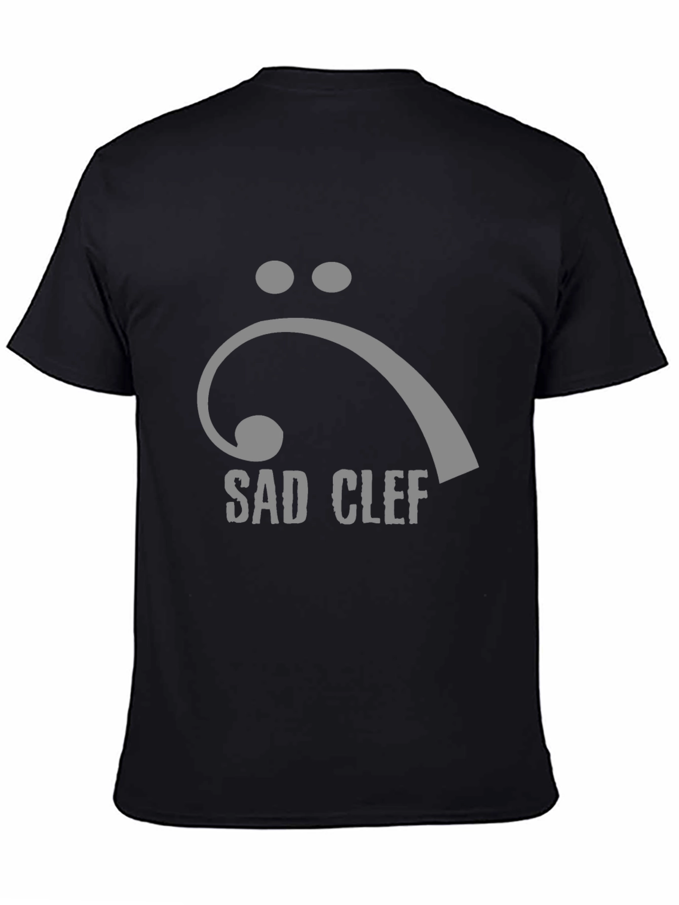 Sad Clef Black Graphic T-Shirt