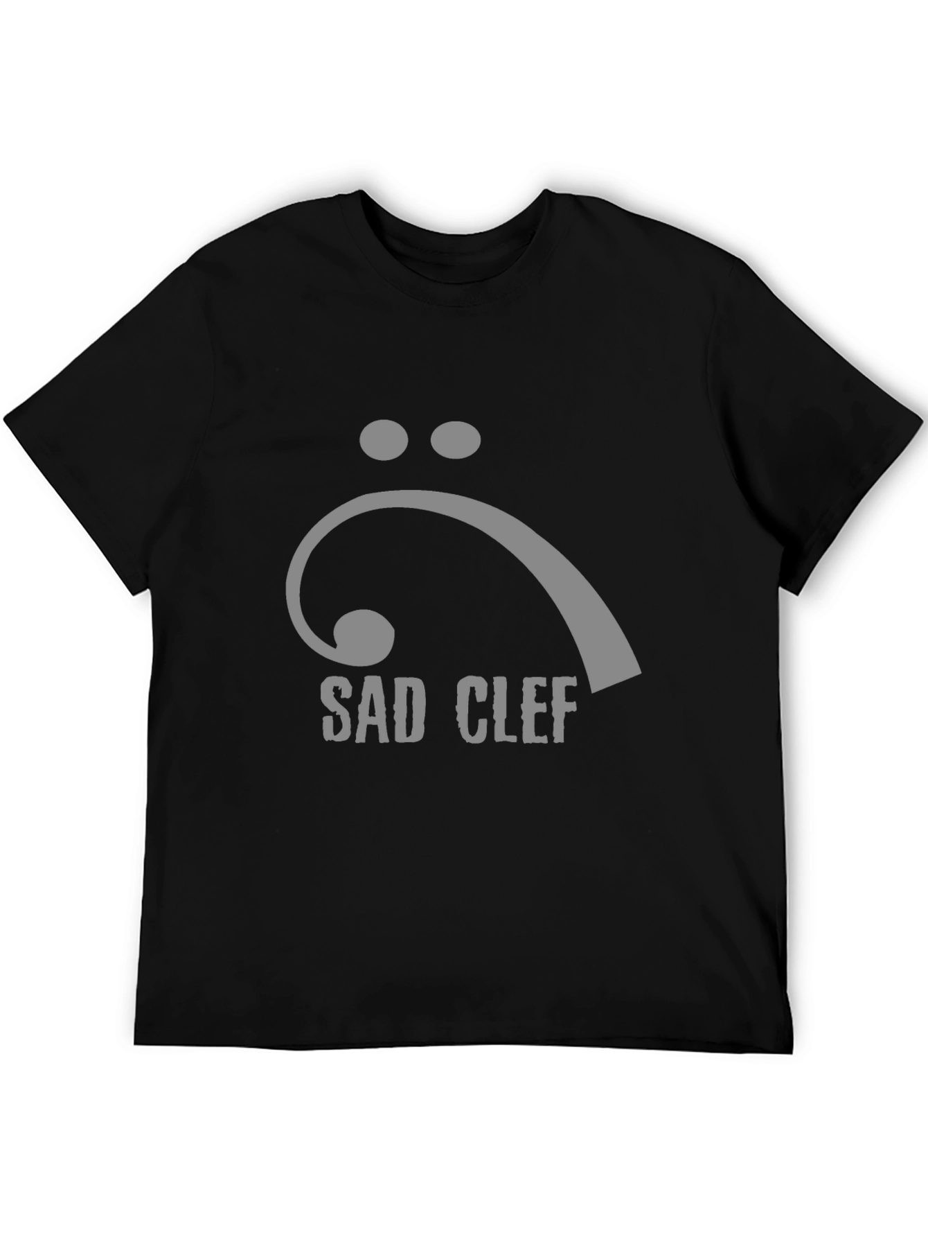 Sad Clef Black Graphic T-Shirt