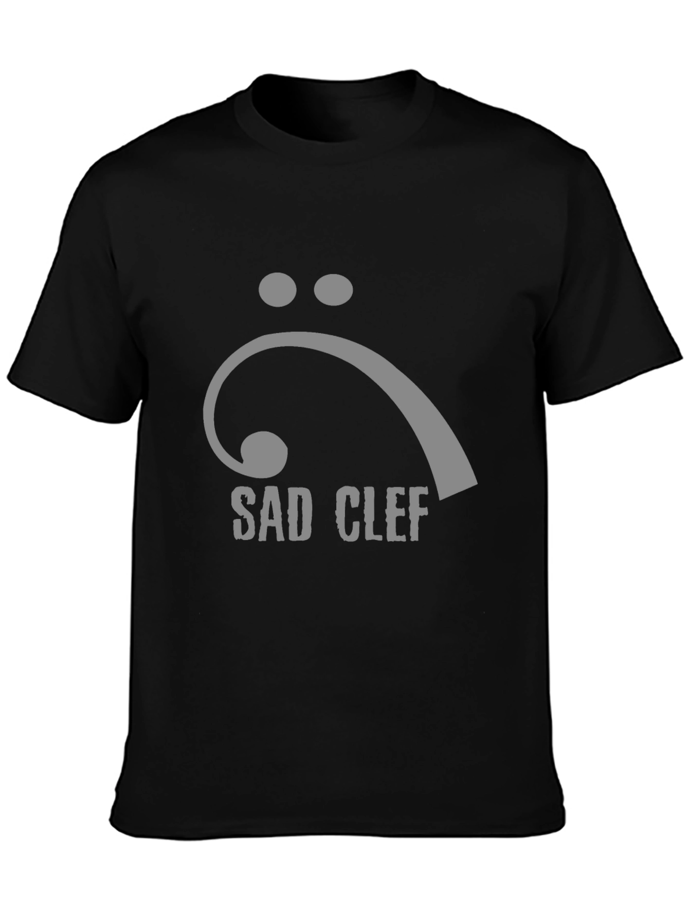 Sad Clef Black Graphic T-Shirt