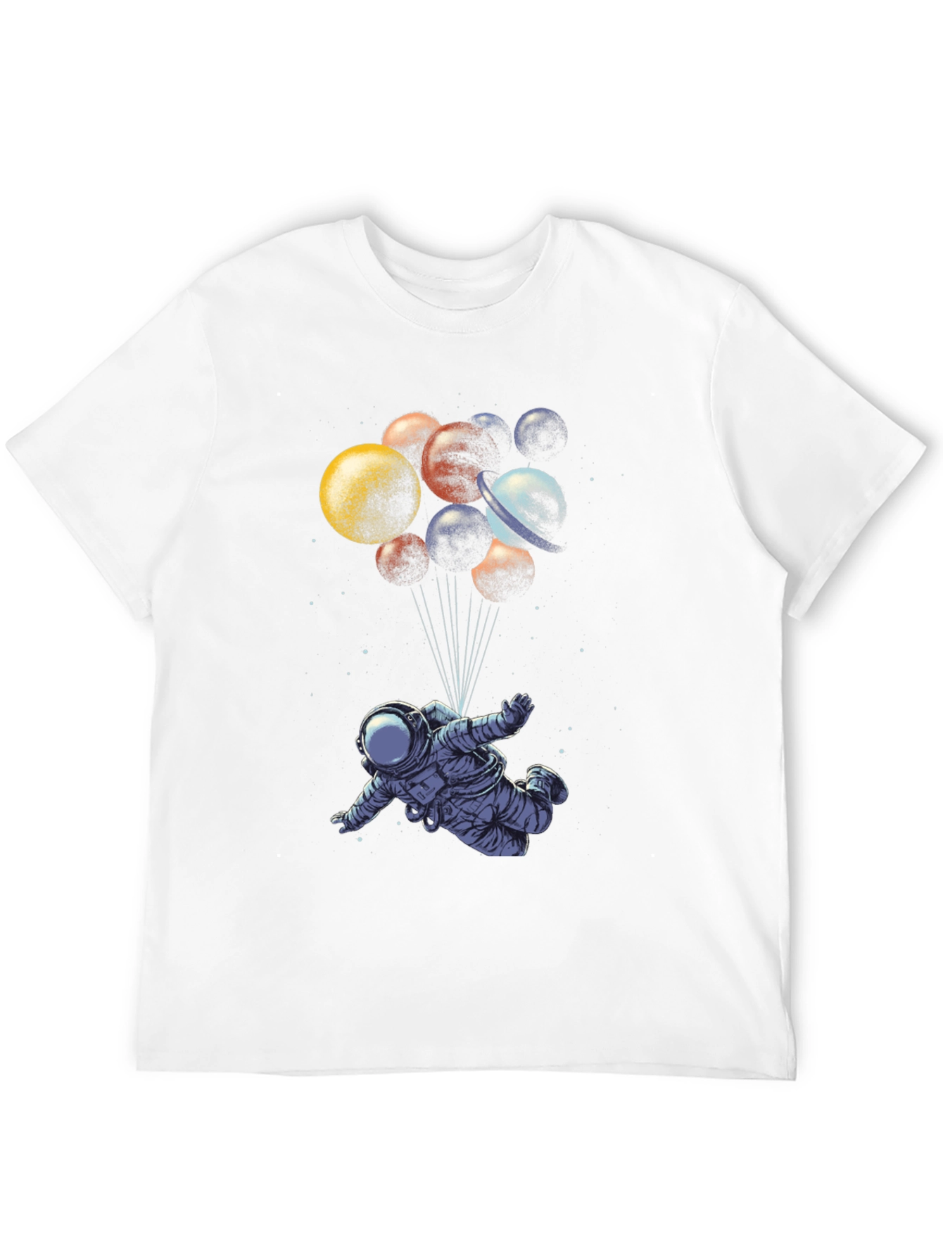 Astronaut in Space T-Shirt - Planet Balloons Graphic Tee