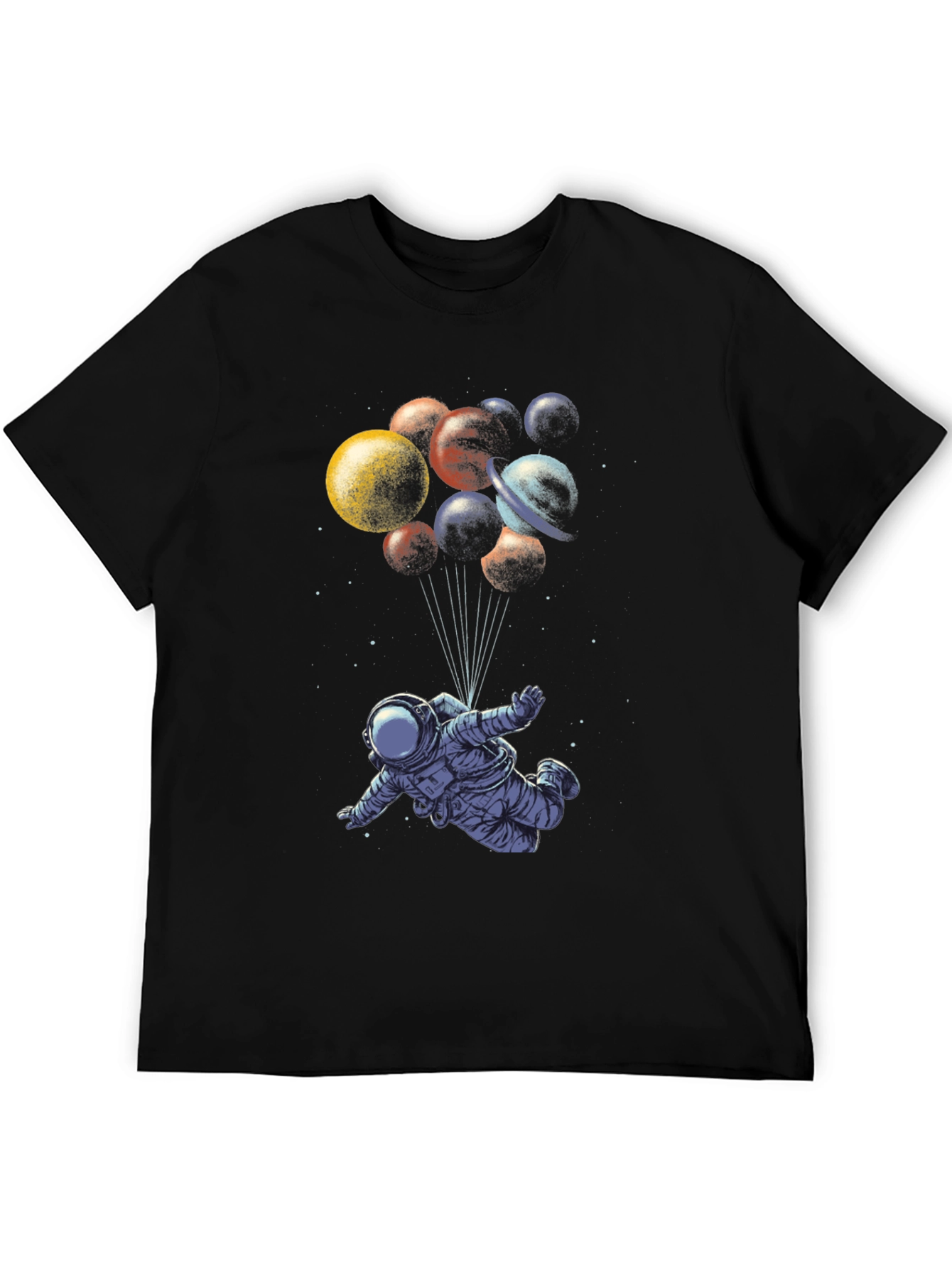 Astronaut in Space T-Shirt - Planet Balloons Graphic Tee