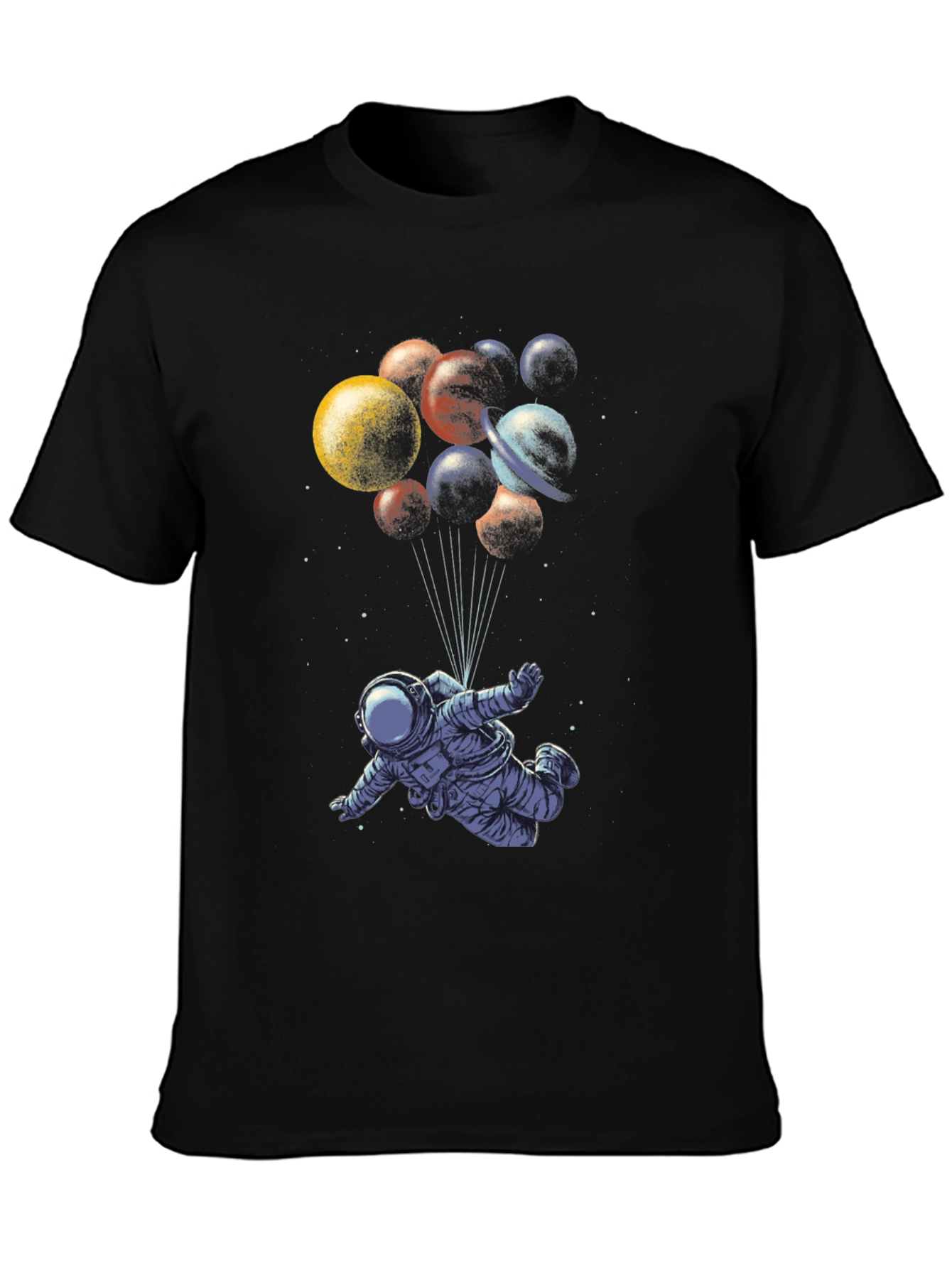 Astronaut in Space T-Shirt - Planet Balloons Graphic Tee