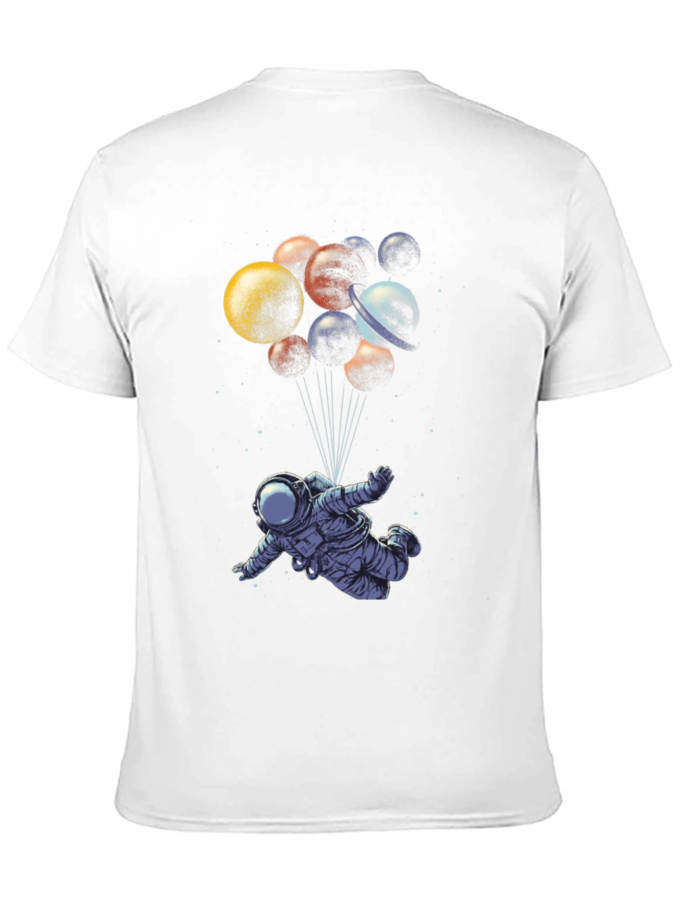 Astronaut in Space T-Shirt - Planet Balloons Graphic Tee