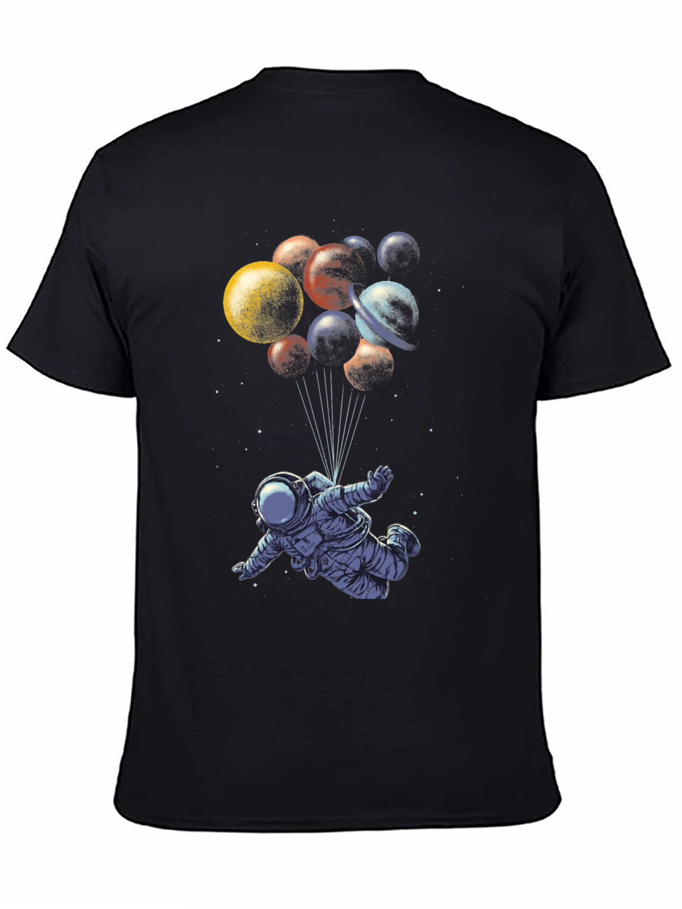 Astronaut in Space T-Shirt - Planet Balloons Graphic Tee