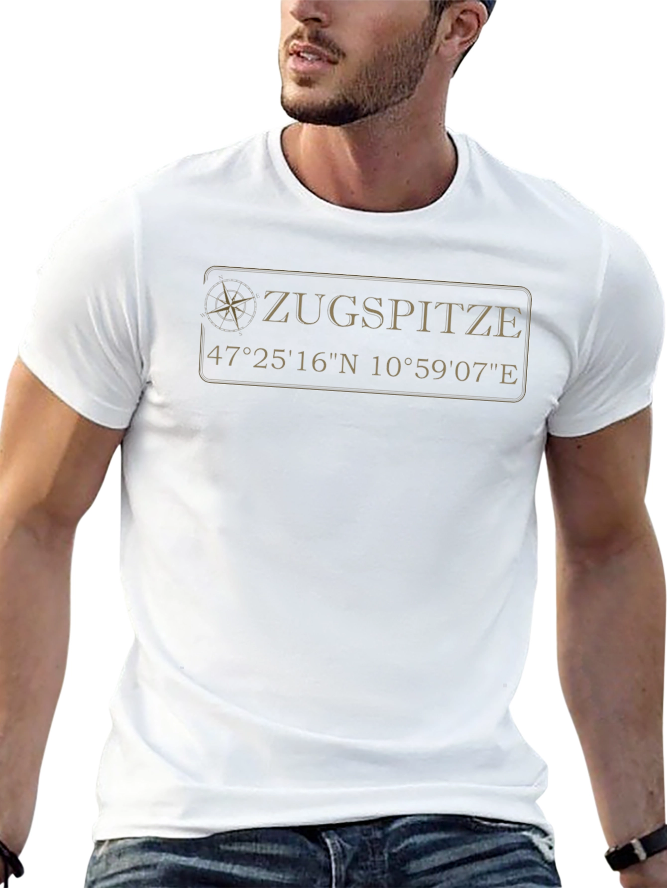 Zugspitze Coordinates Black T-Shirt