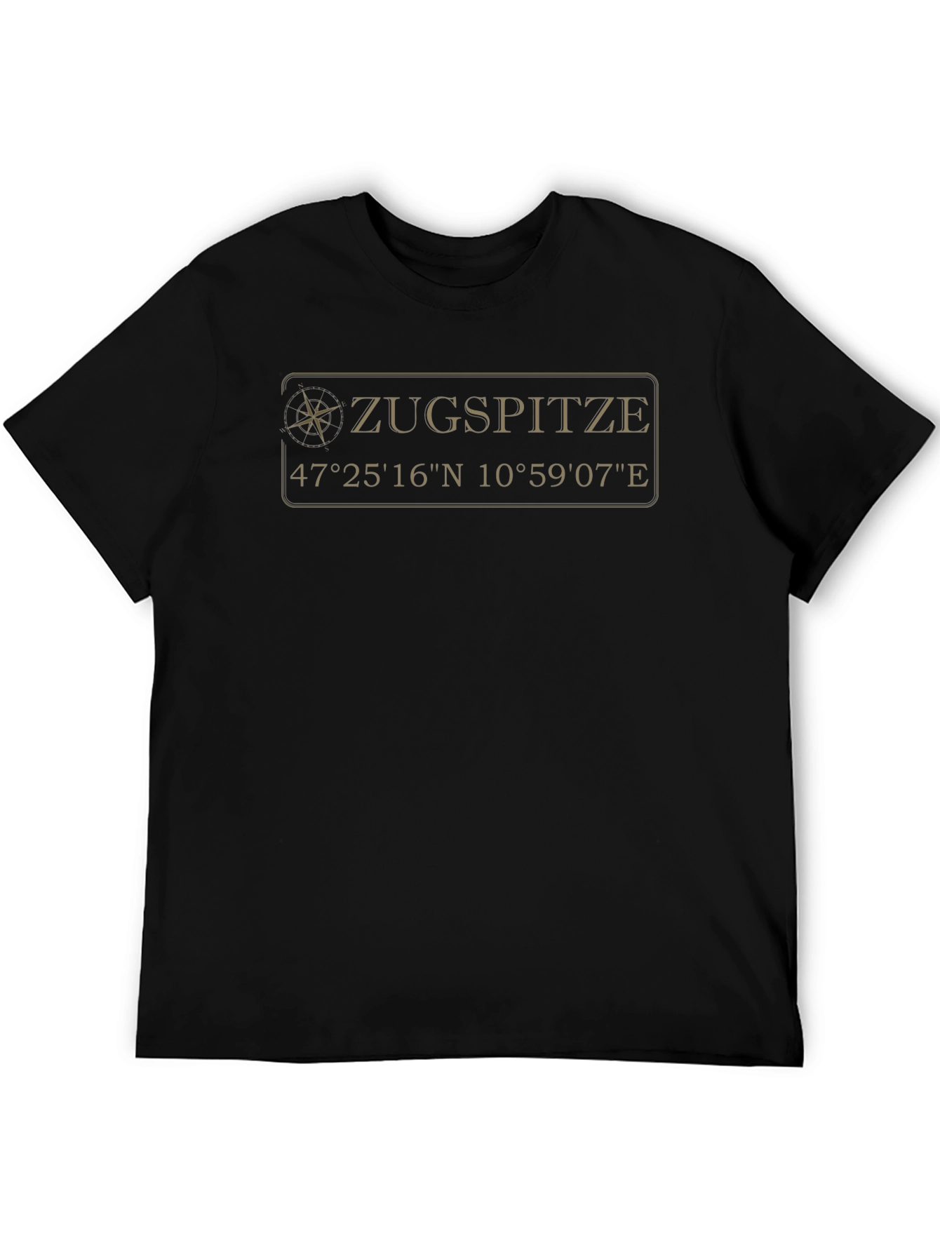 Zugspitze Coordinates Black T-Shirt